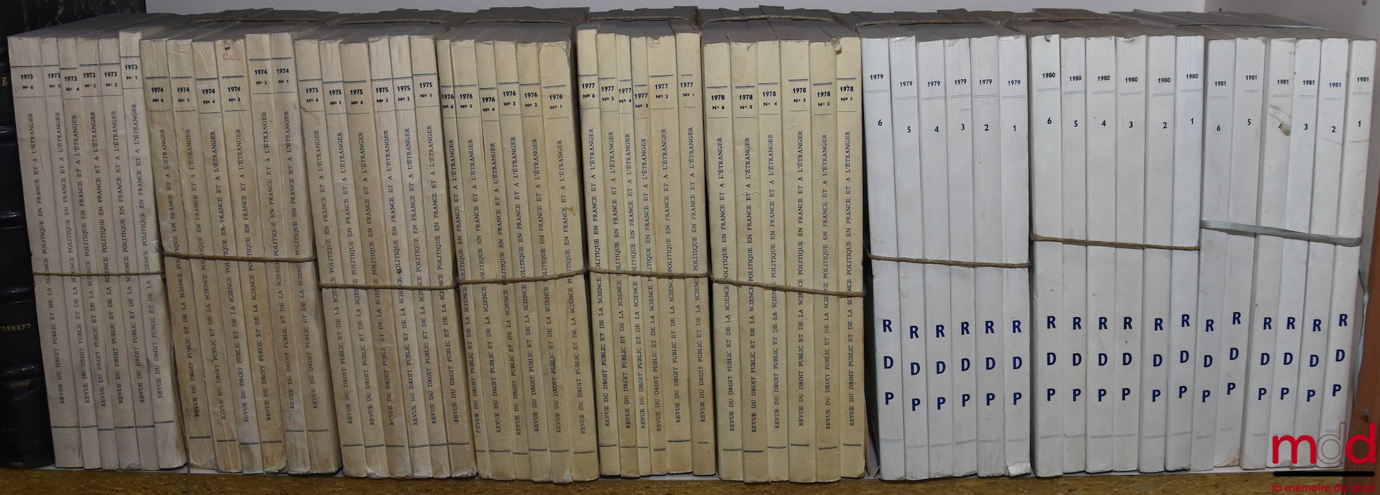 [RDP] – REVUE DU DROIT PUBLIC ET DE LA SCIENCE POLITIQUE EN FRANCE ET À L’ÉTRANGER, Ferdinand LARNAUDE (dir.)…, de 1894 [tête de collection] à 1981 [strictement complet]