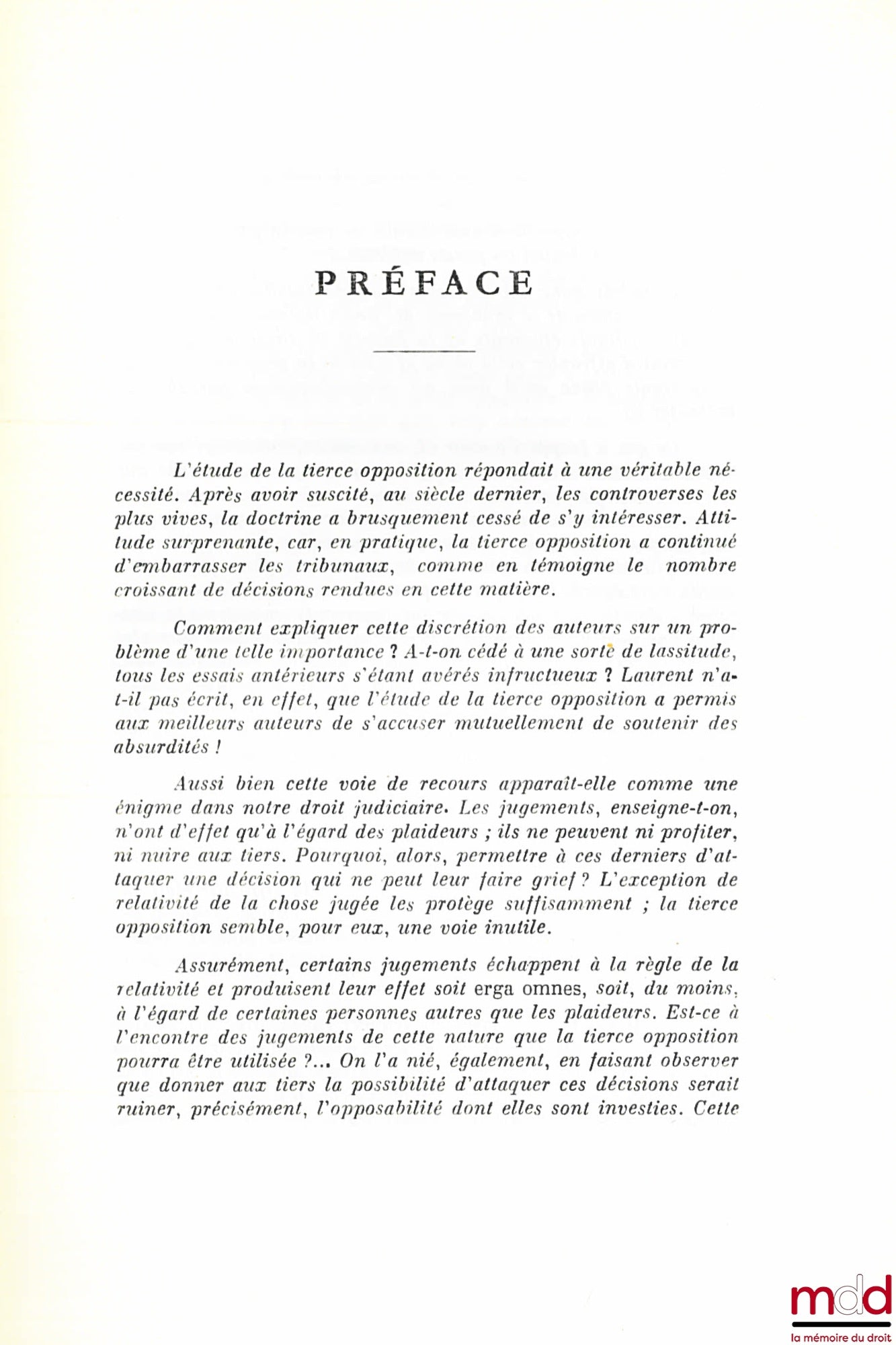 ROLAND (Henri) – RES JUDICATA AND THIRD-PARTY OPPOSITION, Preface by Boris Starck, Private Law Library, vol. XIII