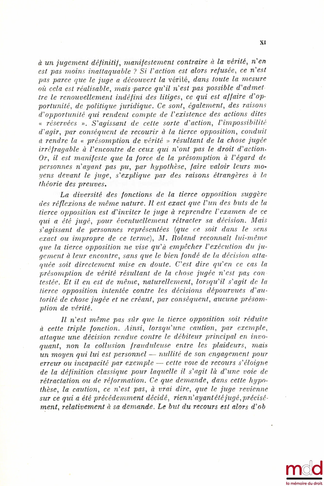ROLAND (Henri) – RES JUDICATA AND THIRD-PARTY OPPOSITION, Preface by Boris Starck, Private Law Library, vol. XIII