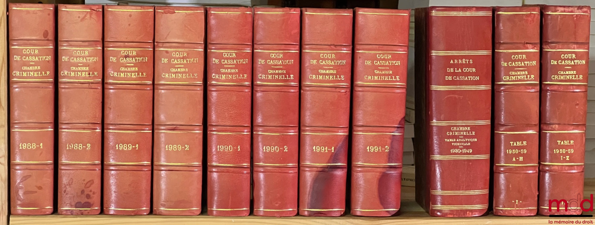 [Bulletin criminel] – BULLETIN DES ARRÊTS DE LA COUR DE CASSATION, Chambre criminelle, de 1955 à 1991 ; TABLE ANALYTIQUE VICENNALE 1930-1949 (1 vol.) ; TABLE DÉCENNALES (1950-1959) (2 vol.)