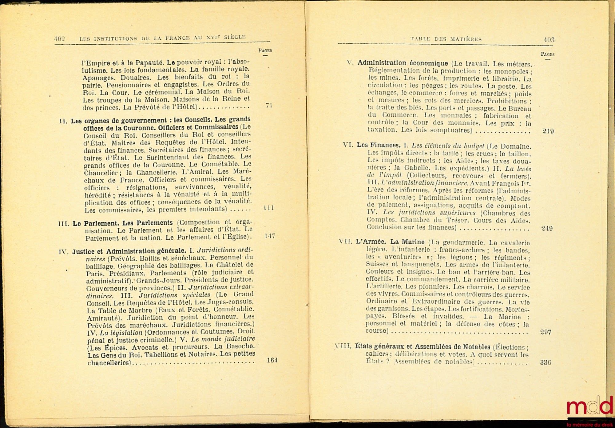 ZELLER (Gaston) – THE INSTITUTIONS OF FRANCE IN THE 16TH CENTURY