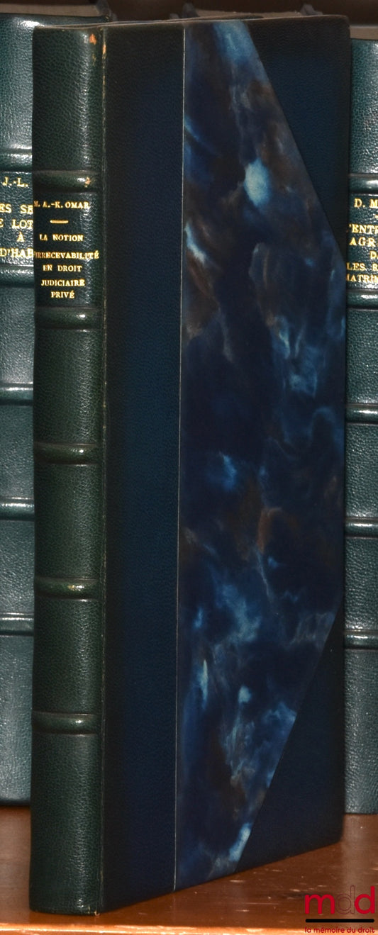 OMAR (Mohamed Abdel-Khalek) – THE NOTION OF INADMISSIBILITY IN PRIVATE JUDICIAL LAW, Preface by Roger Perrot, Private Law Library, vol. LXXX