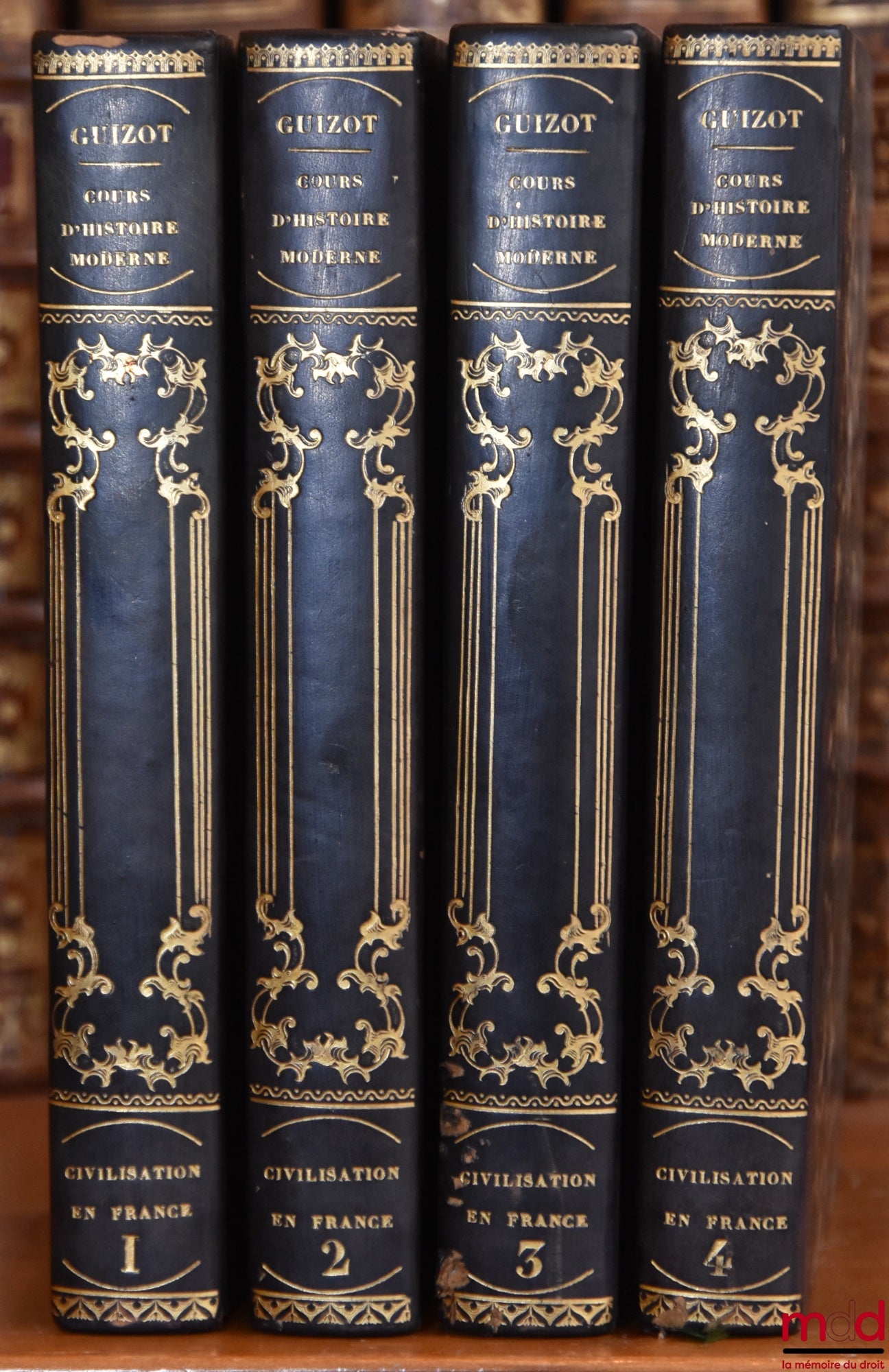 GUIZOT (François) – HISTORY OF CIVILIZATION IN FRANCE FROM THE FALL OF THE ROMAN EMPIRE TO 1789, Course in Modern History 1929 and 1930 [missing vols. 5 and 6]