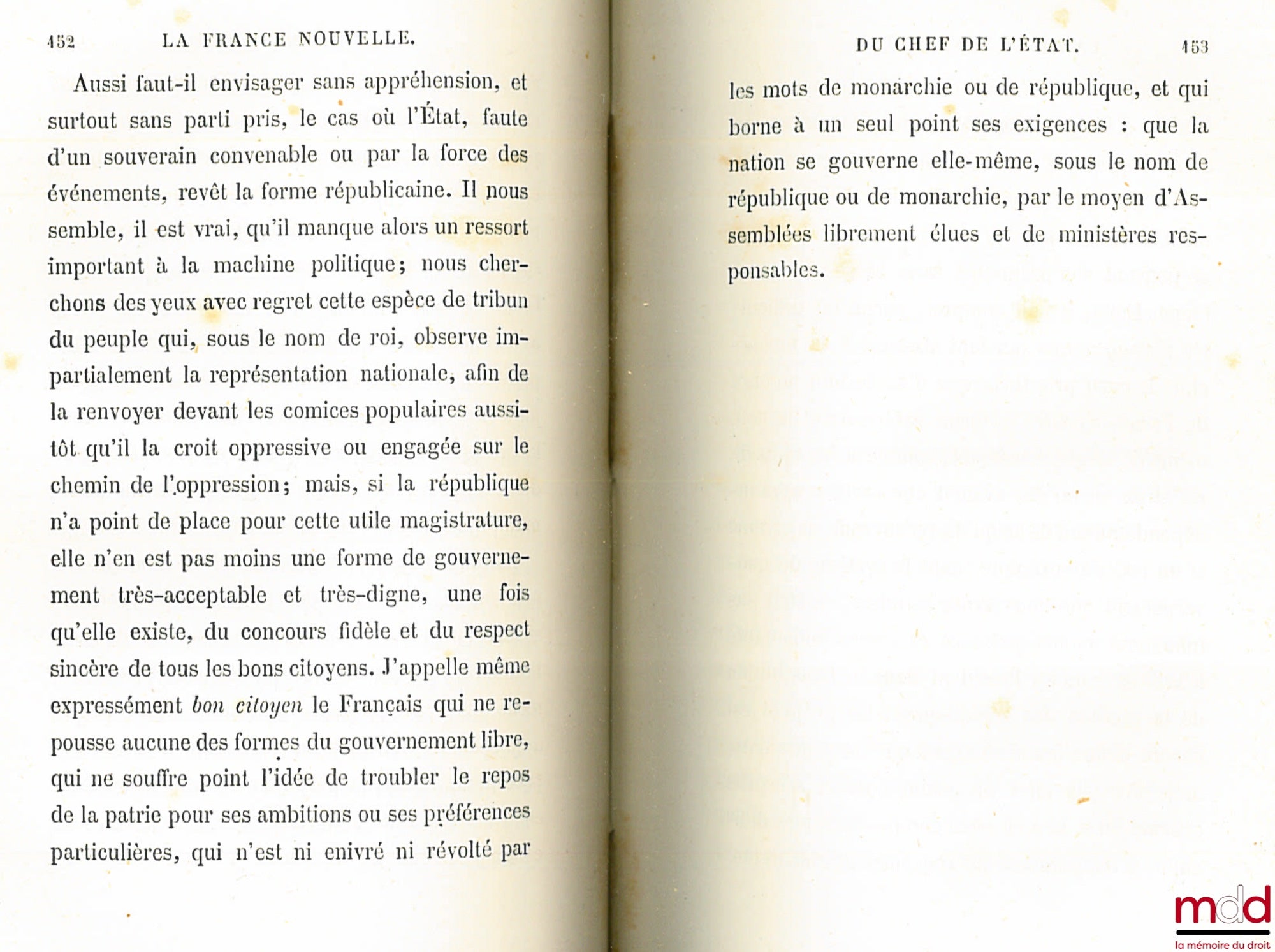 PREVOST-PARADOL (Lucien Anatole dit Sorel) – LA FRANCE NOUVELLE, 3e éd.