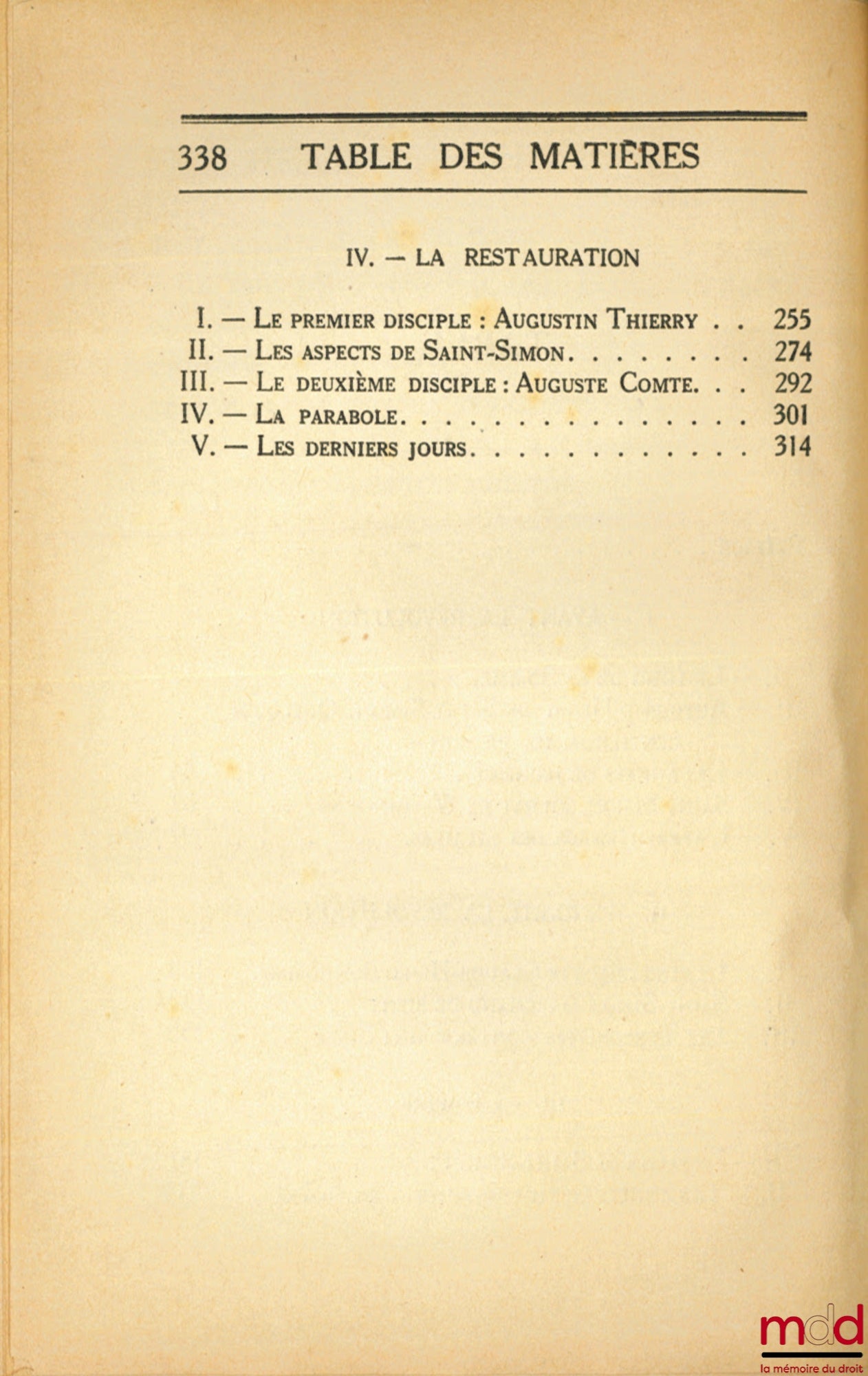 [Saint-Simon], LEROY (Maxime) – THE LIFE OF THE COUNT OF SAINT-SIMON 1760-1825, coll. Les Cahiers verts, vol. 54