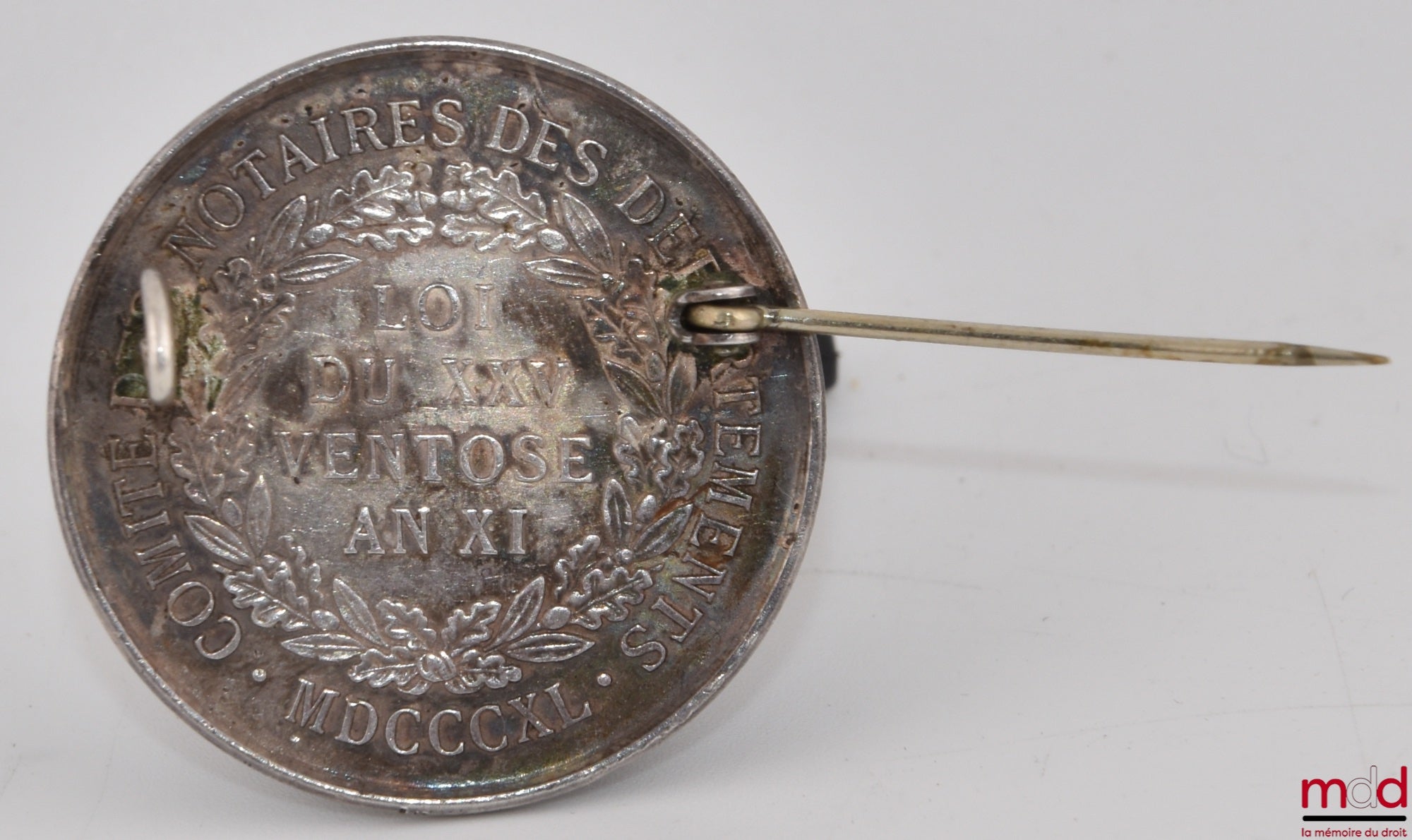 [BARRE (A.)] – NAPOLEON BONAPARTE FIRST CONSUL / COMMITTEE OF NOTARIES OF THE DEPARTMENTS, Law of 25 Ventôse Year XI, Chamber of Notaries, Attendance Token of Notaries