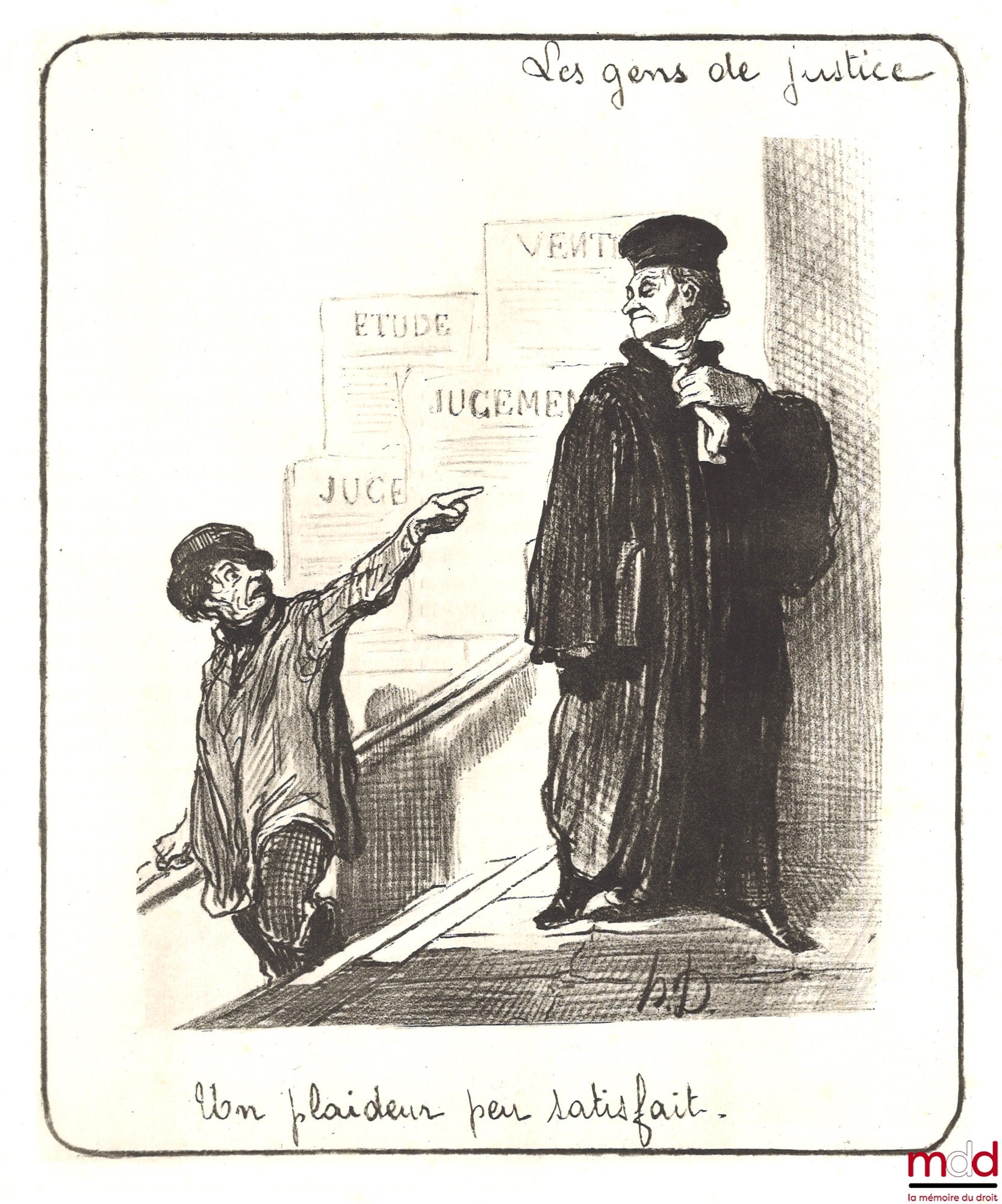 DAUMIER (Honoré) – A UNSATISFIED LITIGANT, From the series 