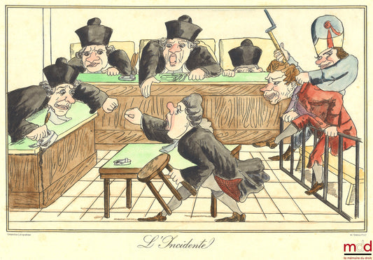 [Anonyme] – L’INCIDENTE, lithographie polychrome de procès