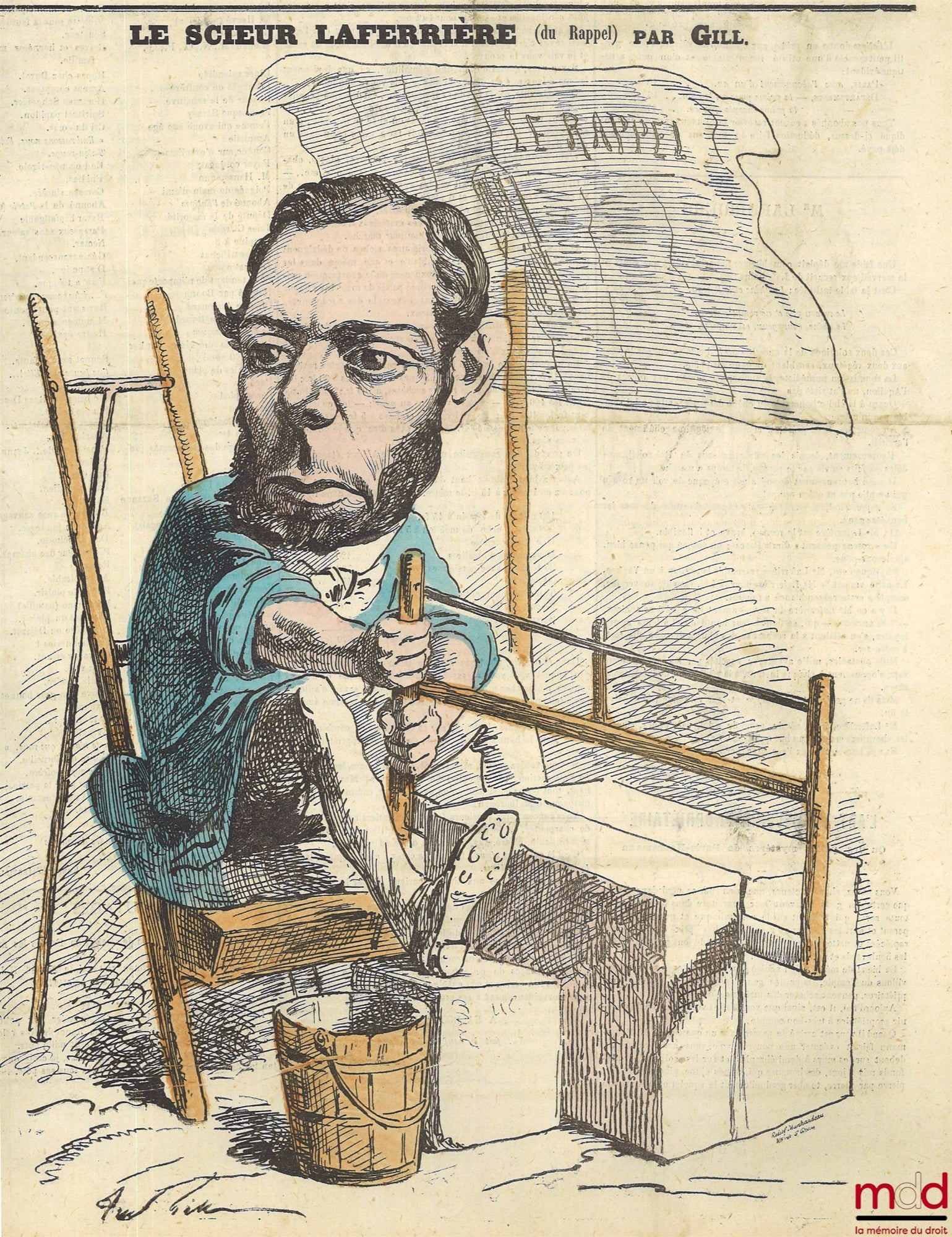 [LAFFERIÈRE (Édouard)], GILL – THE SAWMILL LAFERIÈRE (du Rappel) BY GILL, Journal L'Éclipse of September 4, 1869 (2nd year, no. 85)