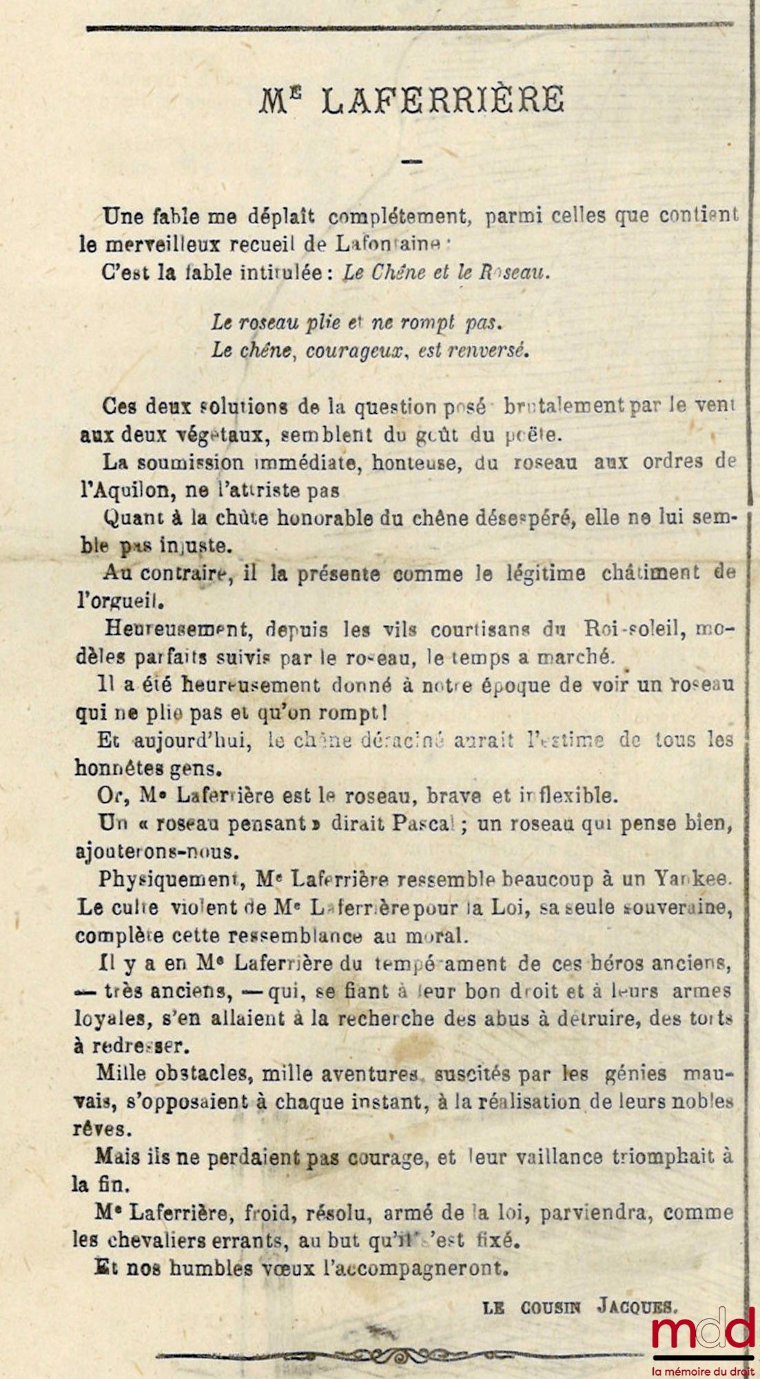 [LAFFERIÈRE (Édouard)], GILL – THE SAWMILL LAFERIÈRE (du Rappel) BY GILL, Journal L'Éclipse of September 4, 1869 (2nd year, no. 85)
