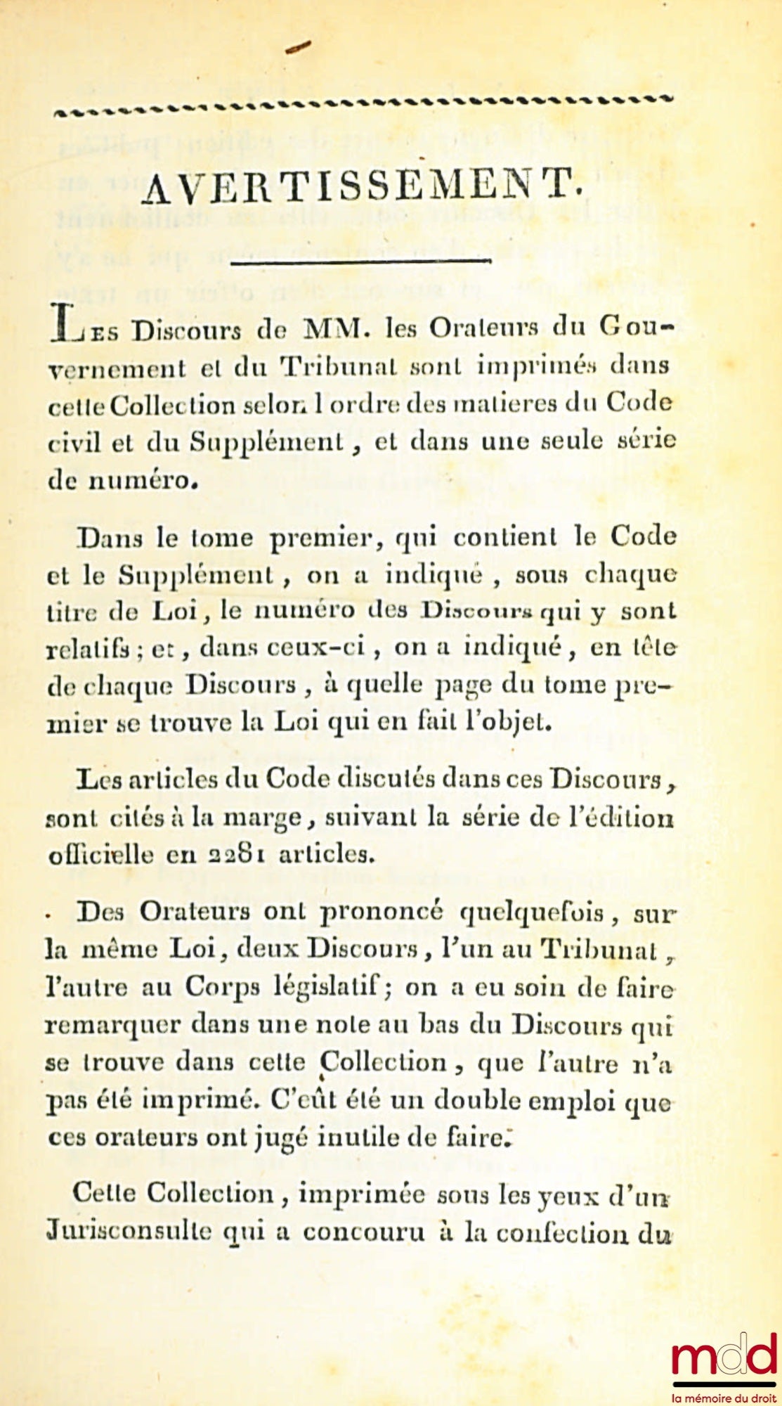 [Civil Code / Napoleonic Code], FAVARD DE LANGLADE (Baron Guillaume Jean) – NAPOLEONIC CODE [CIVIL CODE (for volumes II to VIII)], followed by the statement of reasons for each law, presented by the Government Orators; — Reports made to the Tribunate at