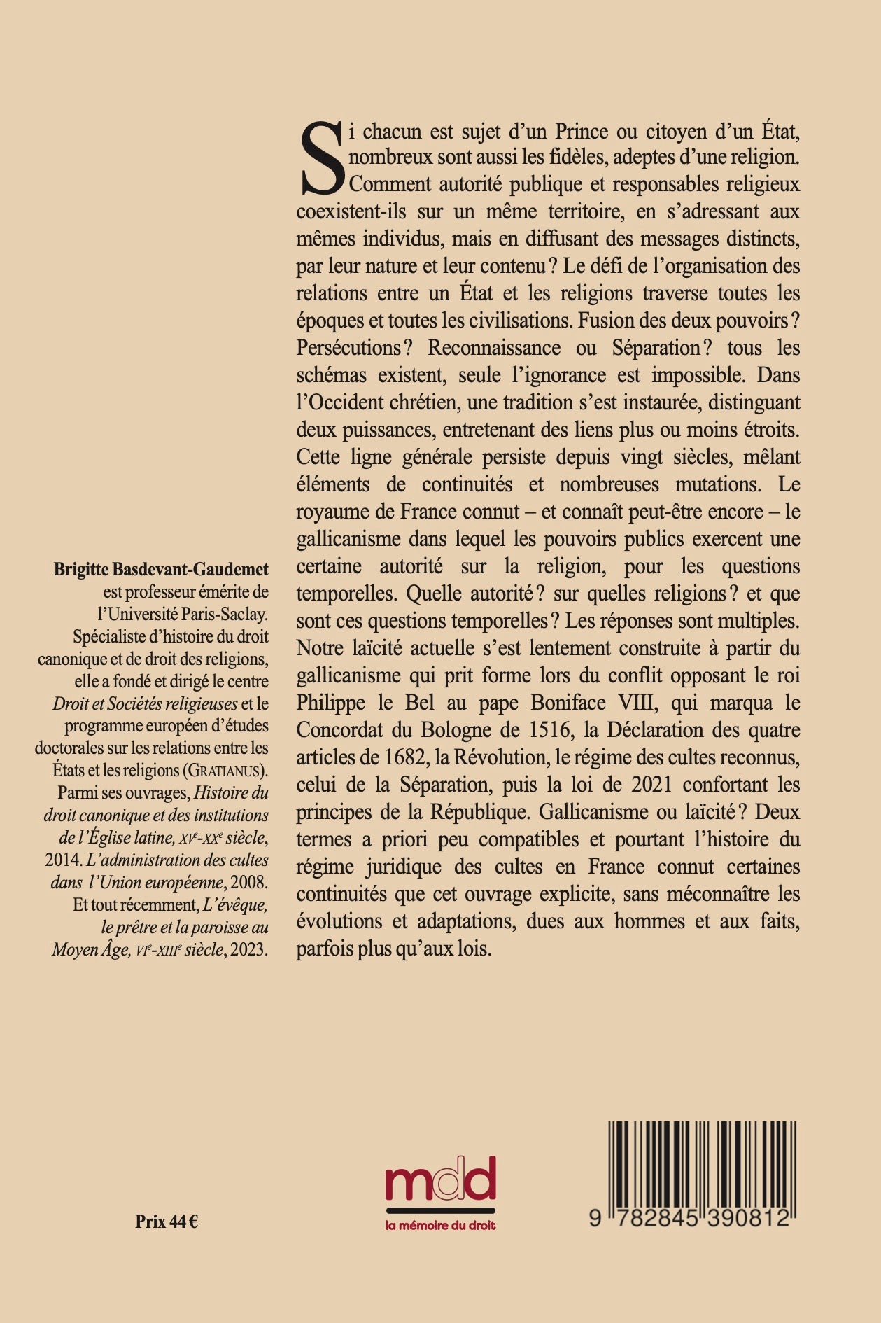 BASDEVANT-GAUDEMET (Brigitte) – GALLICANISM AND SECULARISM: French law on religions throughout history (14th – 21st century)