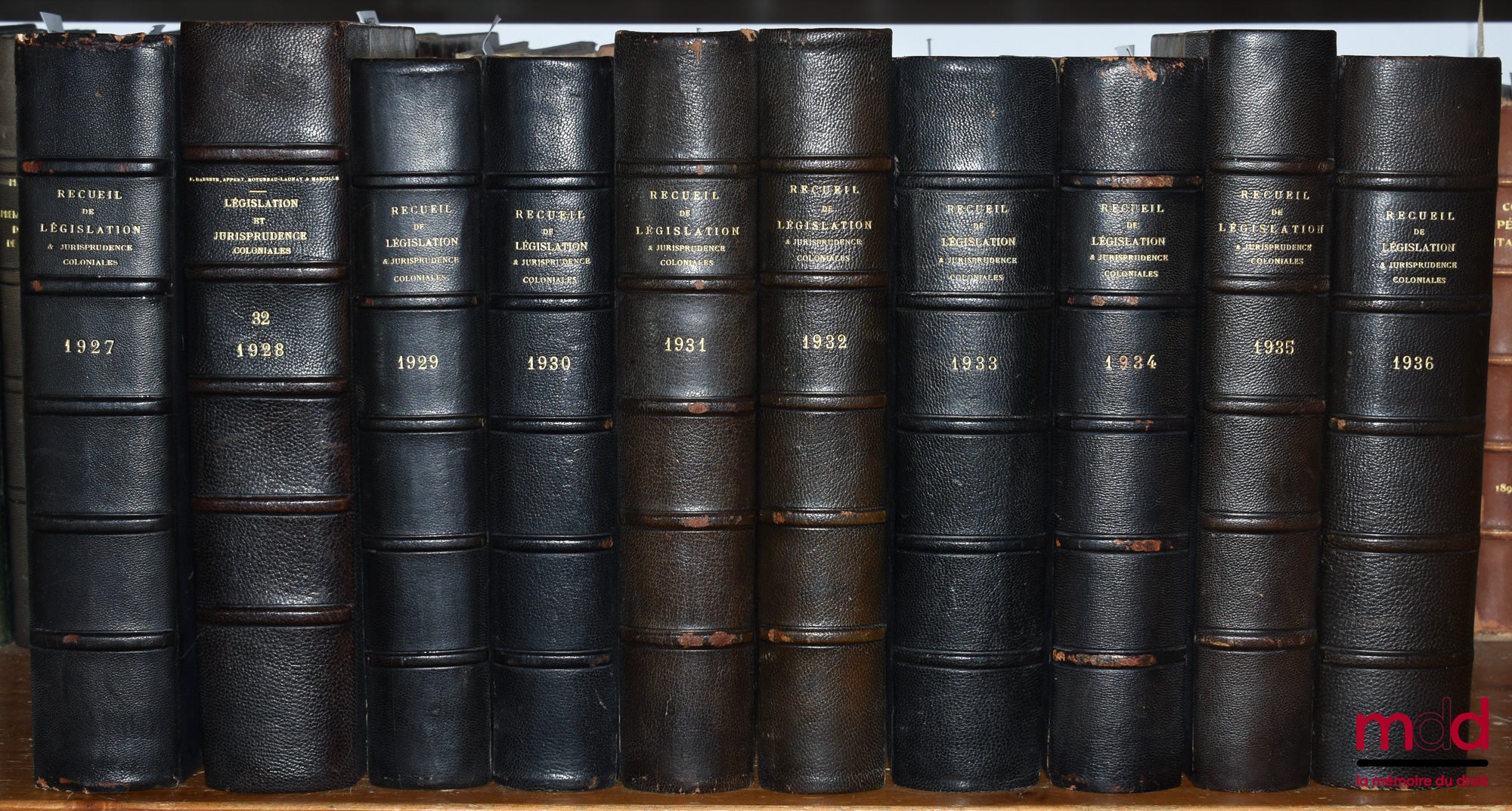 [Droit colonial] – RECUEIL DE LÉGISLATION, DE DOCTRINE ET DE JURISPRUDENCE COLONIALE dirigé par P. Dareste, G. Appert et Max. Legendre, de 1904 (t. VII) à 1936 [mq. 7 années]