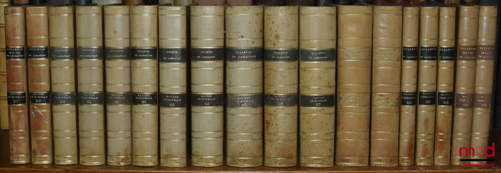 [Court of Cassation] – BULLETIN OF JUDGMENTS OF THE COURT OF CASSATION RENDERED IN CRIMINAL MATTERS, from 1831 to 1936 [missing 11 years]; Tables 1798-1856 (1 vol.); 1857-1873 (2 vols.)