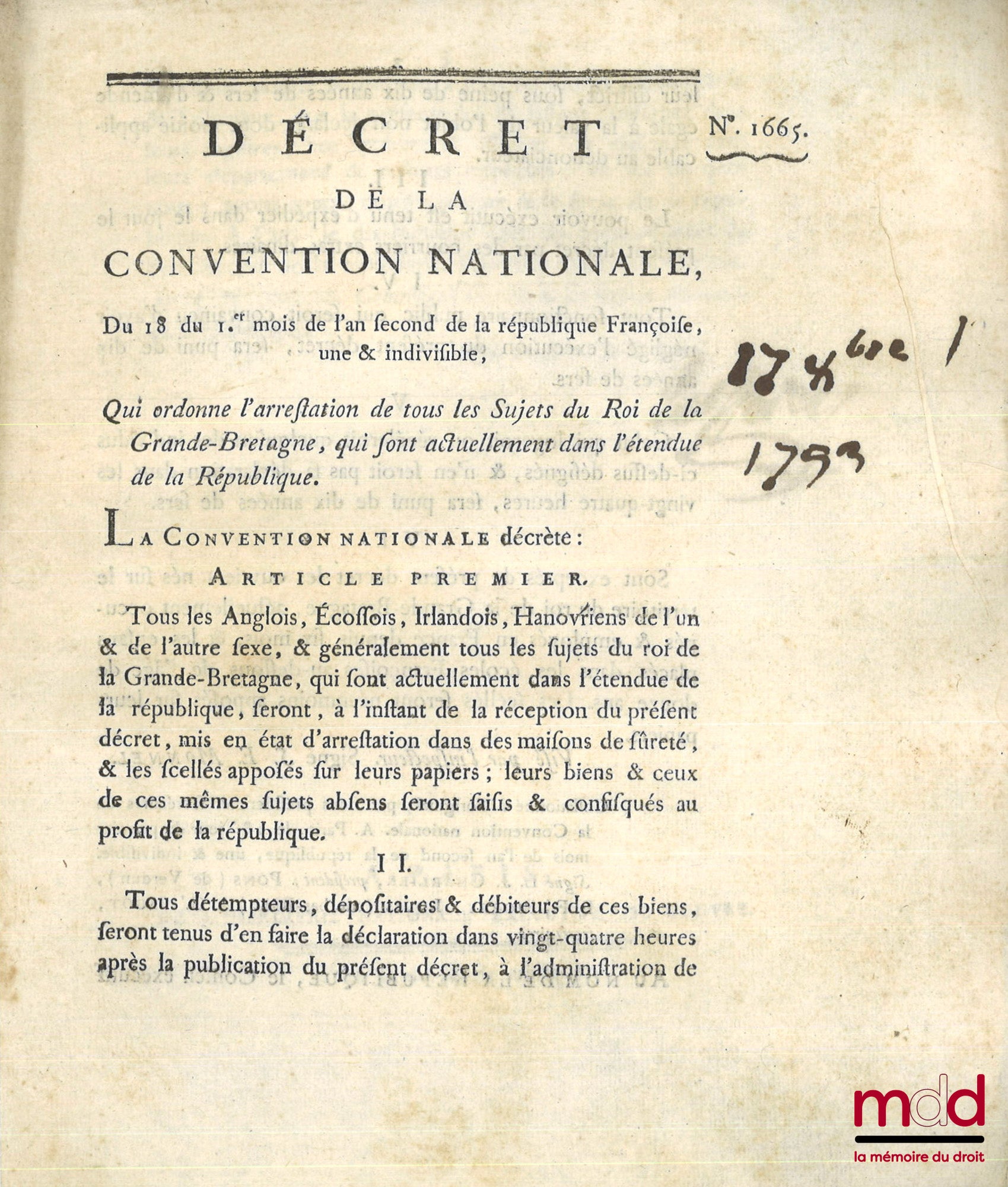 ENSEMBLE DE 30 BULLETINS DES LOIS, DÉCRETS ET PROCLAMATIONS : - Loi relative aux troubles survenus dans la ville de Douay, Paris, 19 mars 1791, (4 p.) ; - Loi qui détermine les cas où le Roi sera censé avoir abdiqué la Couronne, & pourra être poursuivi co