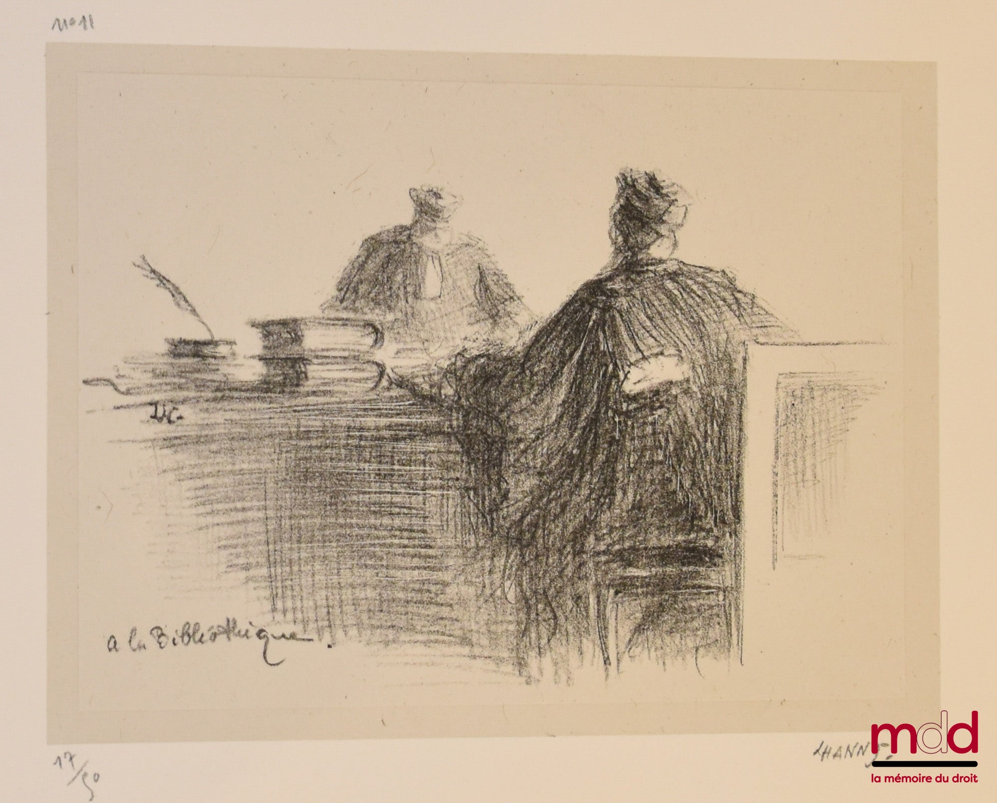 HANNY (L.) – AU PALAIS, 12 lithographies originales en portefeuille tirées à cinquante exemplaires, toutes les planches sont signées par l’artiste