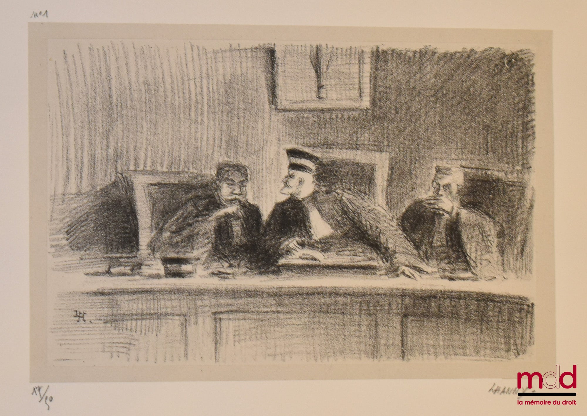 HANNY (L.) – AU PALAIS, 12 lithographies originales en portefeuille tirées à cinquante exemplaires, toutes les planches sont signées par l’artiste