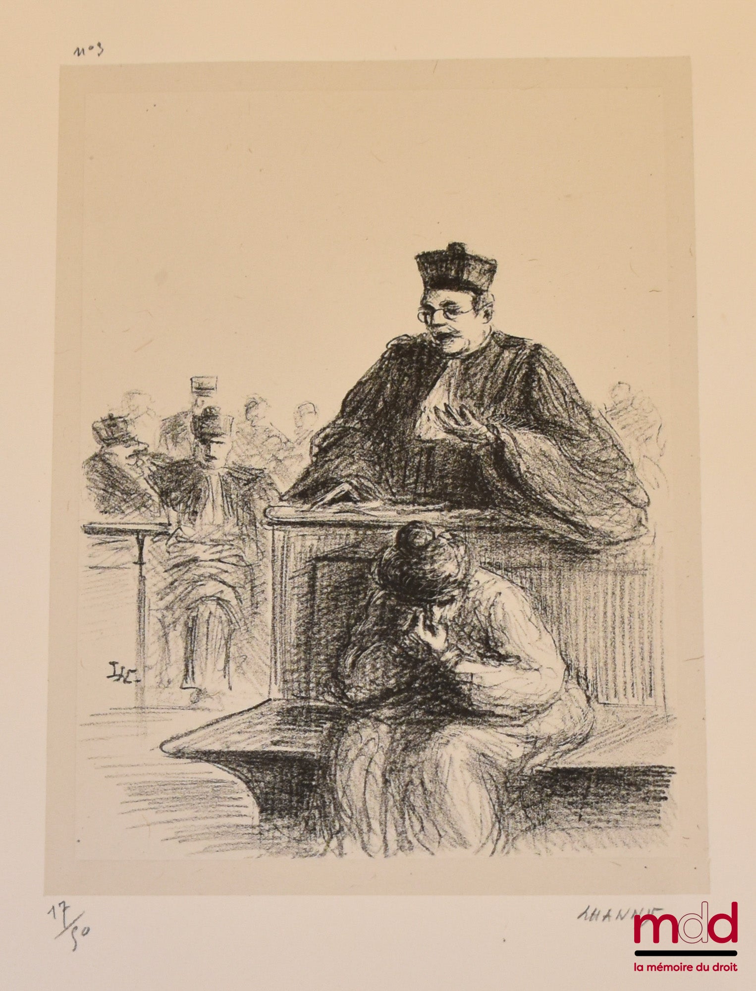 HANNY (L.) – AU PALAIS, 12 lithographies originales en portefeuille tirées à cinquante exemplaires, toutes les planches sont signées par l’artiste