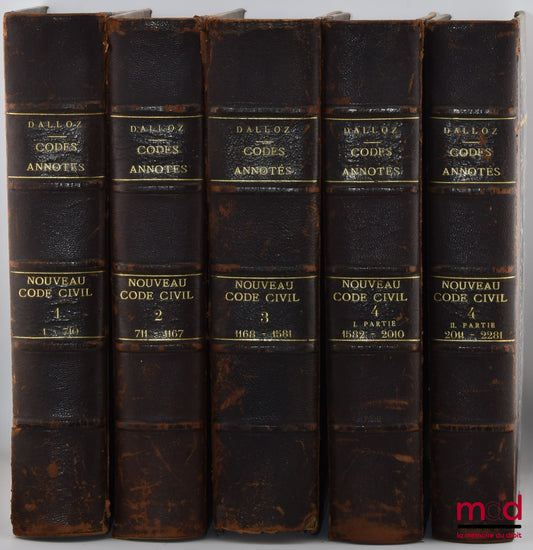 [Codes annotés Dalloz] – NOUVEAU CODE CIVIL annoté et expliqué d’après la jurisprudence et la doctrine, publié sous la direction de MM. Gaston GRIOLET et Charles VERGÉ, avec le concours de M. KŒHLER et de M. St. de LANZAC de LABORIE et la collaboration de