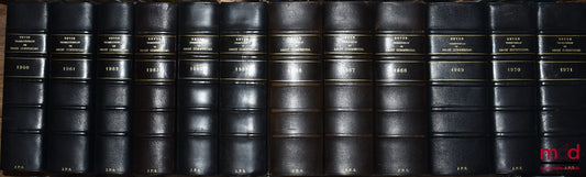 [RTDCom. - J. ESCARRA & R. HOUIN] – REVUE TRIMESTRIELLE DE DROIT COMMERCIAL ET DE DROIT ÉCONOMIQUE fondée par J. Escarra et R. Houin, de 1960 à 2000 [complet]