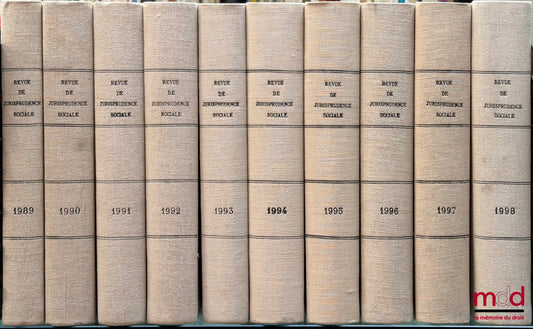 [RJS] – REVUE DE JURISPRUDENCE SOCIALE, fondée en 1989, de 1989 [tête de collection] à 2008 [complet]
