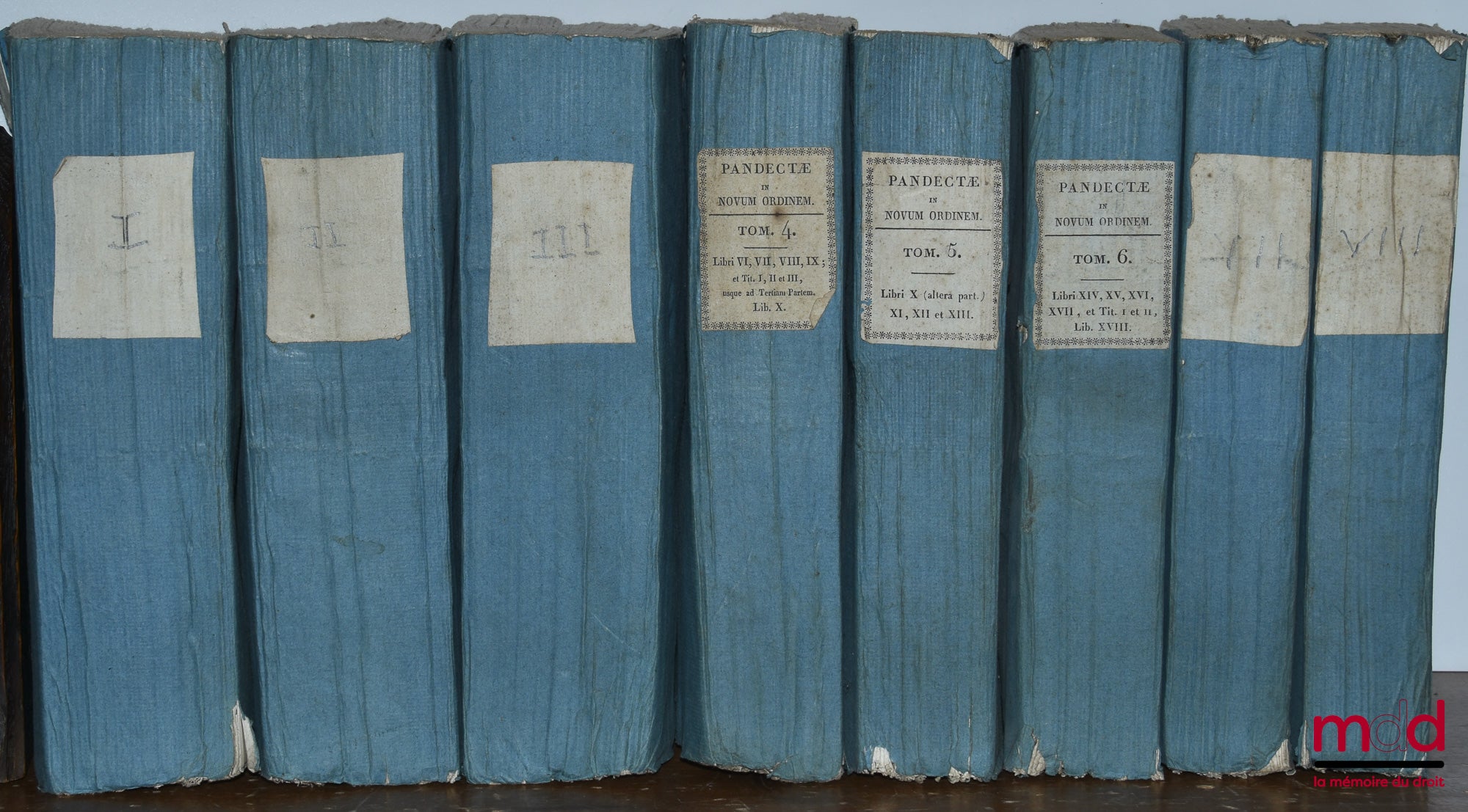 POTHIER (Robert-Joseph) / MOREAU DE MONTALIN – PANDECTES DE JUSTINIEN mises dans un nouvel ordre, avec les lois du code et les novelles qui confirment, expliquent ou abrogent le droit des pandectes, traduites [du latin en français] par [l’abbé Pierre-Anto