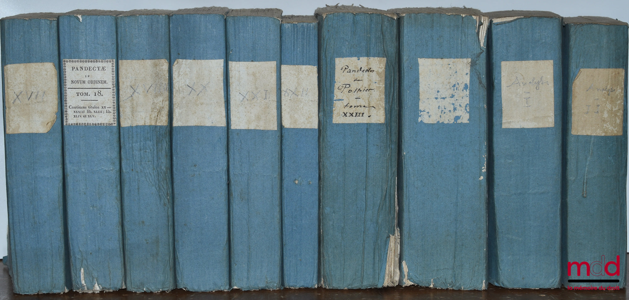 POTHIER (Robert-Joseph) / MOREAU DE MONTALIN – PANDECTES DE JUSTINIEN mises dans un nouvel ordre, avec les lois du code et les novelles qui confirment, expliquent ou abrogent le droit des pandectes, traduites [du latin en français] par [l’abbé Pierre-Anto