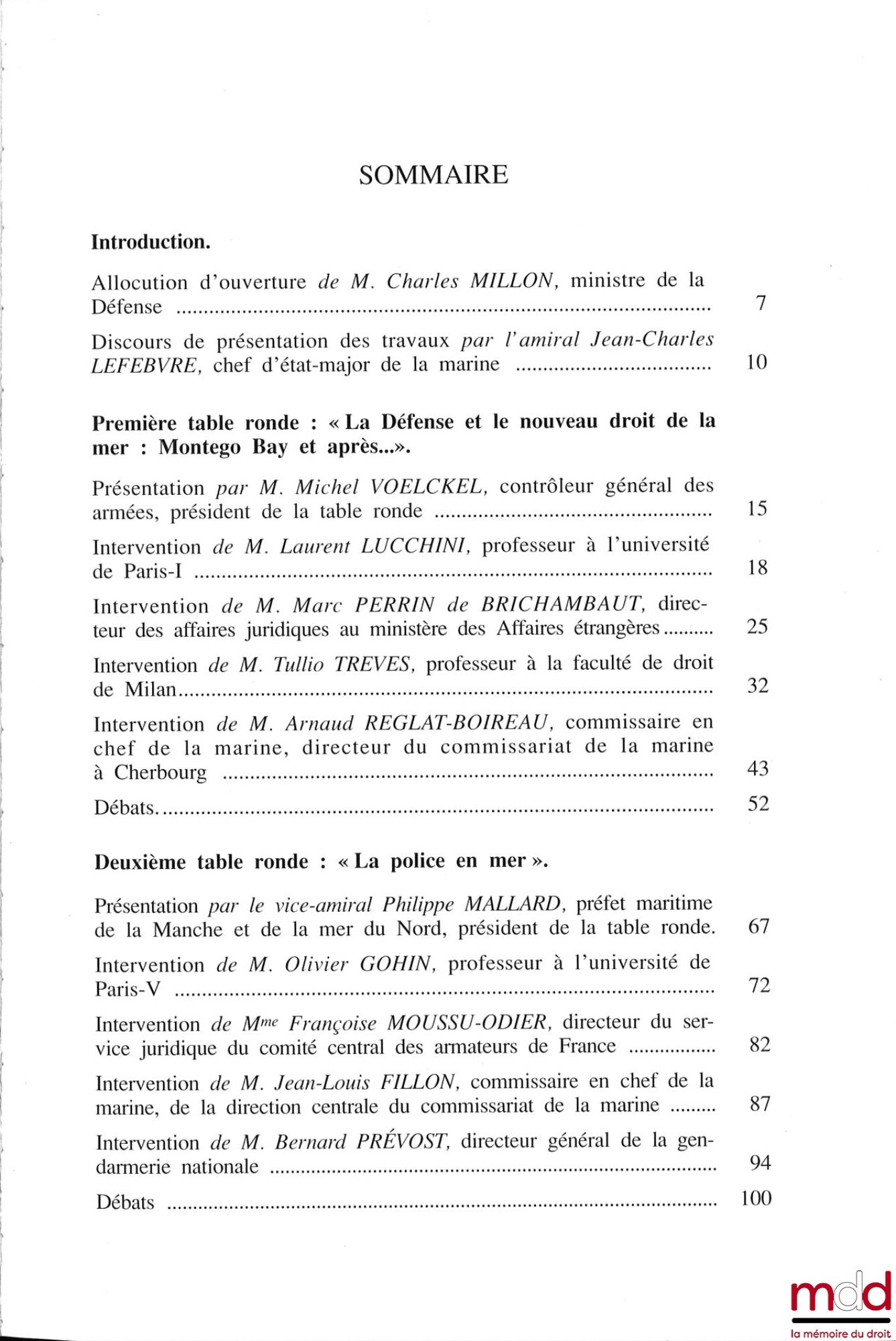 [Symposium] – MARITIME RIGHTS AND DEFENSE, Proceedings of the symposium of March 28 and 29, 1966