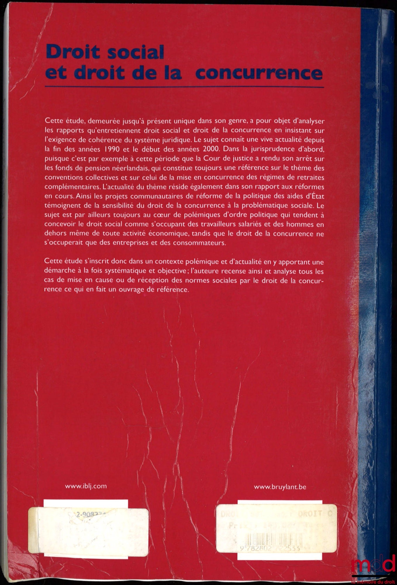DRIGUEZ (Laetitia) – SOCIAL LAW AND COMPETITION LAW, Foreword by Laurence Idot, FEDUCI collection, competition series