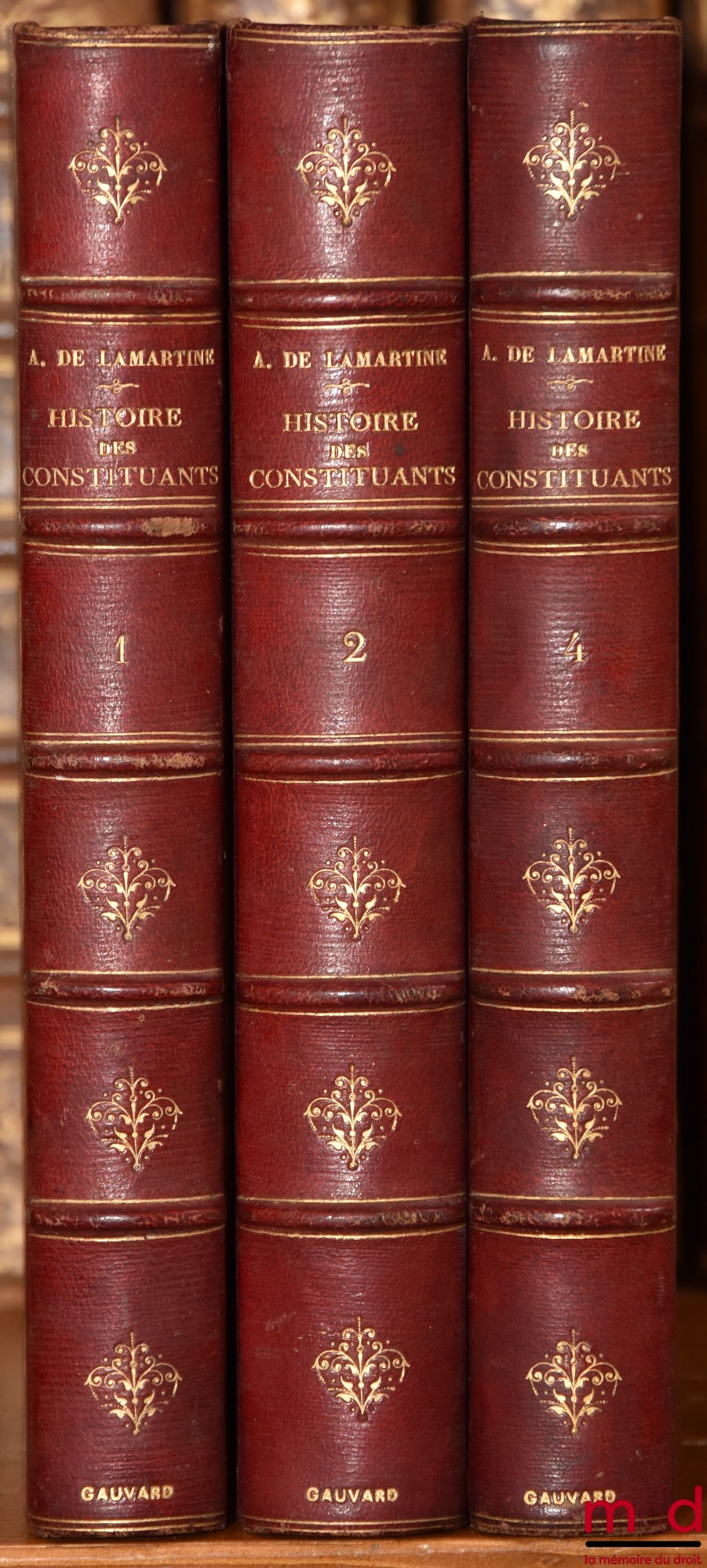LAMARTINE (Alphonse de) – HISTOIRE DES CONSTITUANTS, t. I, II & IV [mq t. III]
