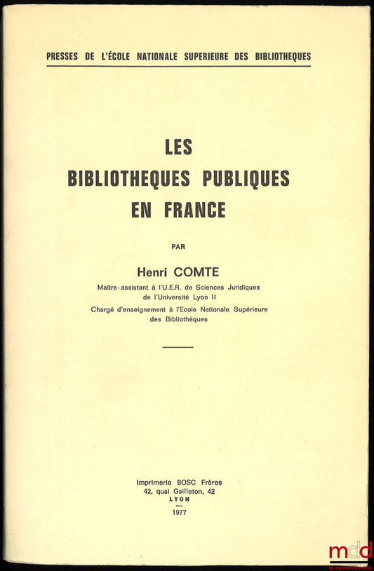 COUNT (Henri) – PUBLIC LIBRARIES IN FRANCE