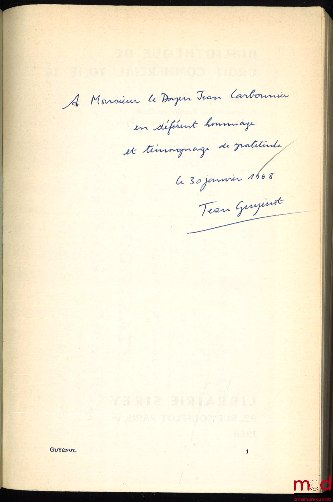 GUYÉNOT (Jean) – LES CONTRATS DE CONCESSION COMMERCIALE, Droit français et communautaire de la concurrence, Bibl. de droit commercial, t. 16