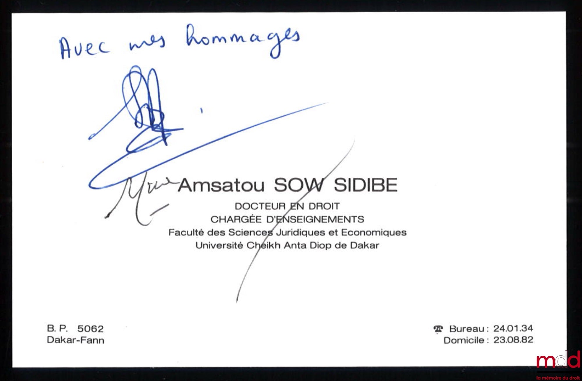 SOW SIDIBÉ (Amsatou) – LEGAL PLURALISM IN AFRICA (The example of Senegalese inheritance law), Preface by Abdou Diouf, Foreword by Jacques Foyer, African and Malagasy Library, vol. L