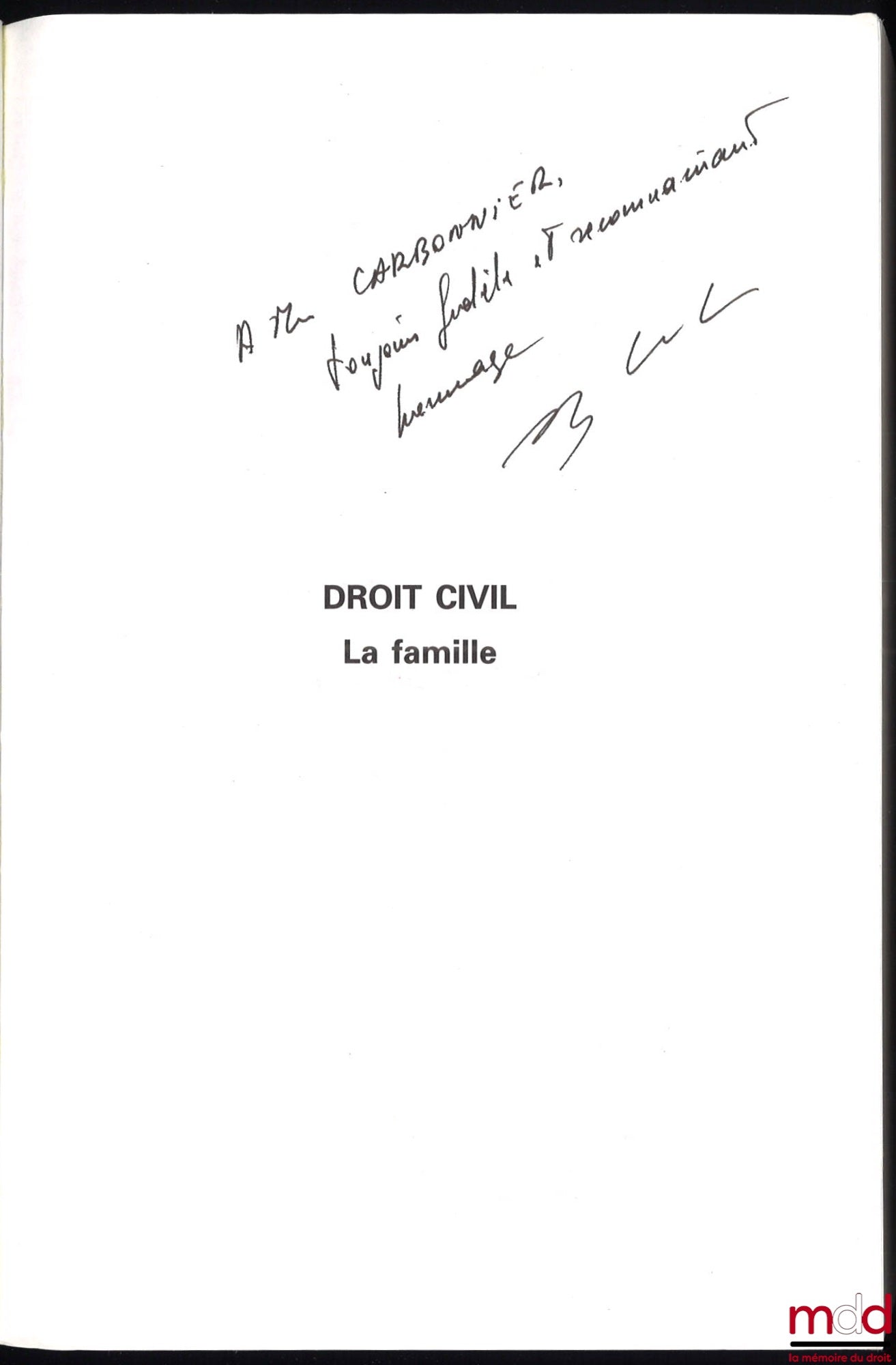 BÉNABENT (Alain) – CIVIL LAW: THE FAMILY, 6th ed. updated to April 15, 1994