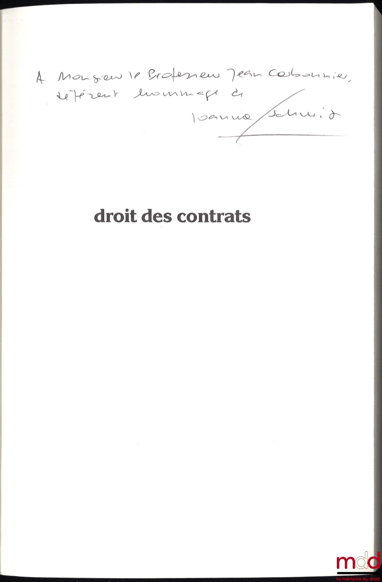 SCHMIDT-SZALEWSKI (Joanna) – CONTRACT LAW, coll. French Jurisprudence 5