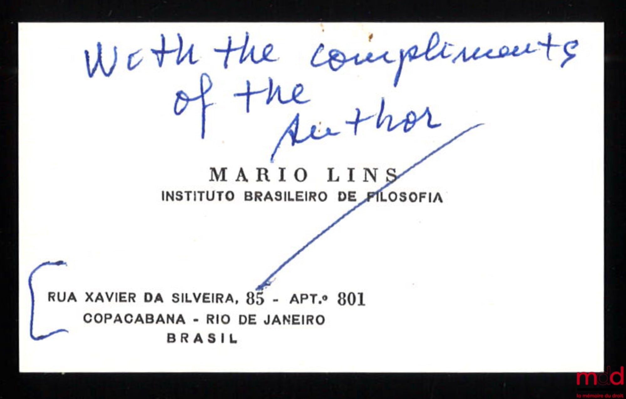 LINS (Mário) – THE PHILOSOPHY LAW, ITS EPISTEMOLOGICAL PROBLEMS