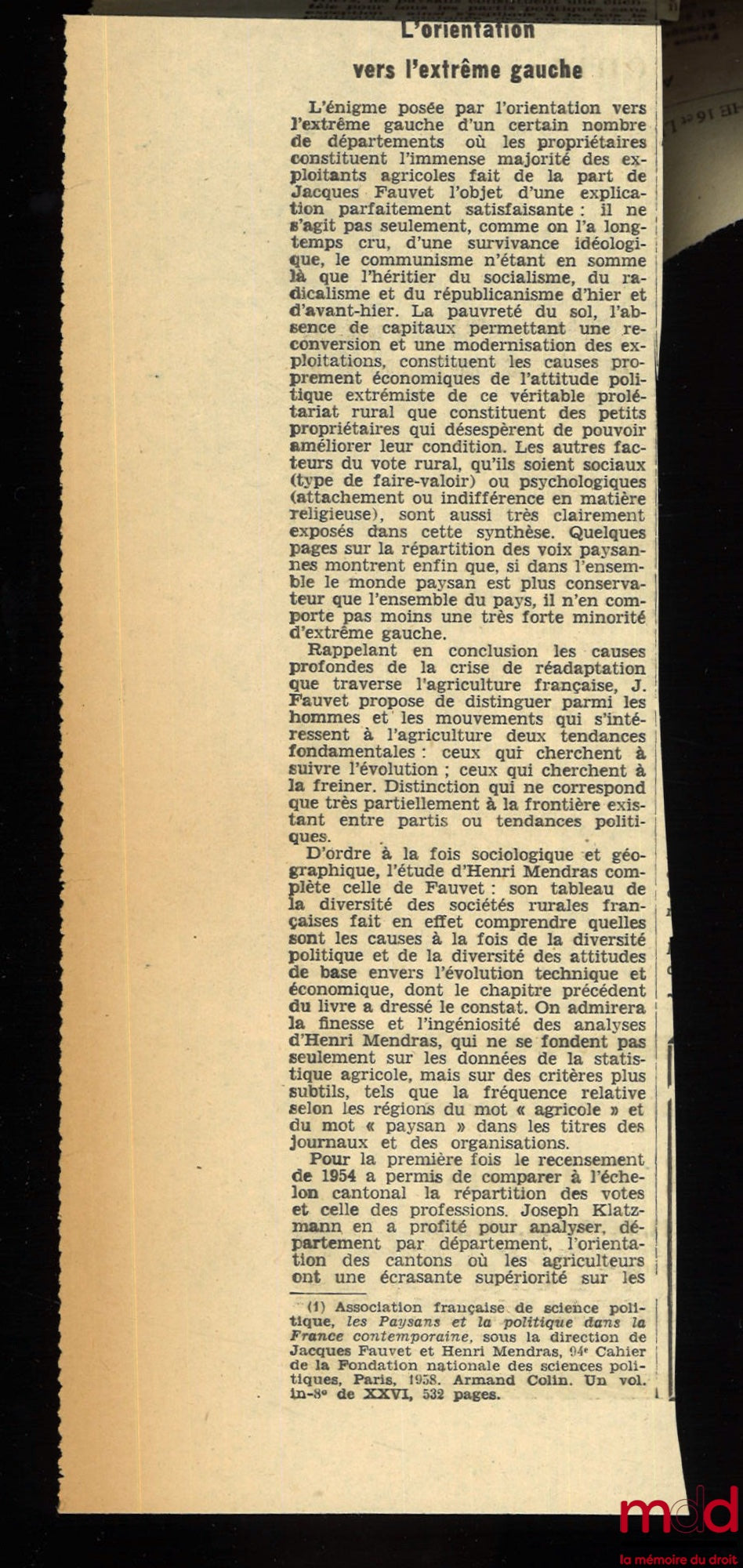 SAVIGNAC (J. de) – THEOLOGIE PHARAONIQUE ET MESSIANISME D’ISRAËL, in VETUS TESTAMENTUM, vol. VII, n° 1