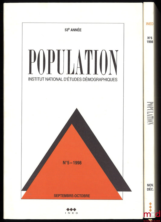 [National Institute for Demographic Studies] – POPULATION, 53rd year, 1998, Nos. 5 and 6
