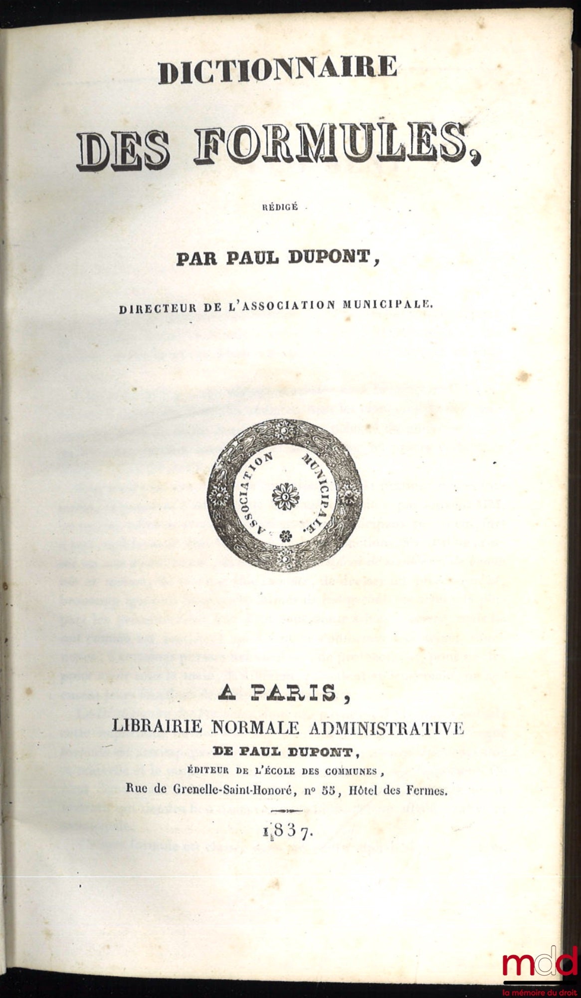 DUPONT (Paul) – DICTIONNAIRE DES FORMULES