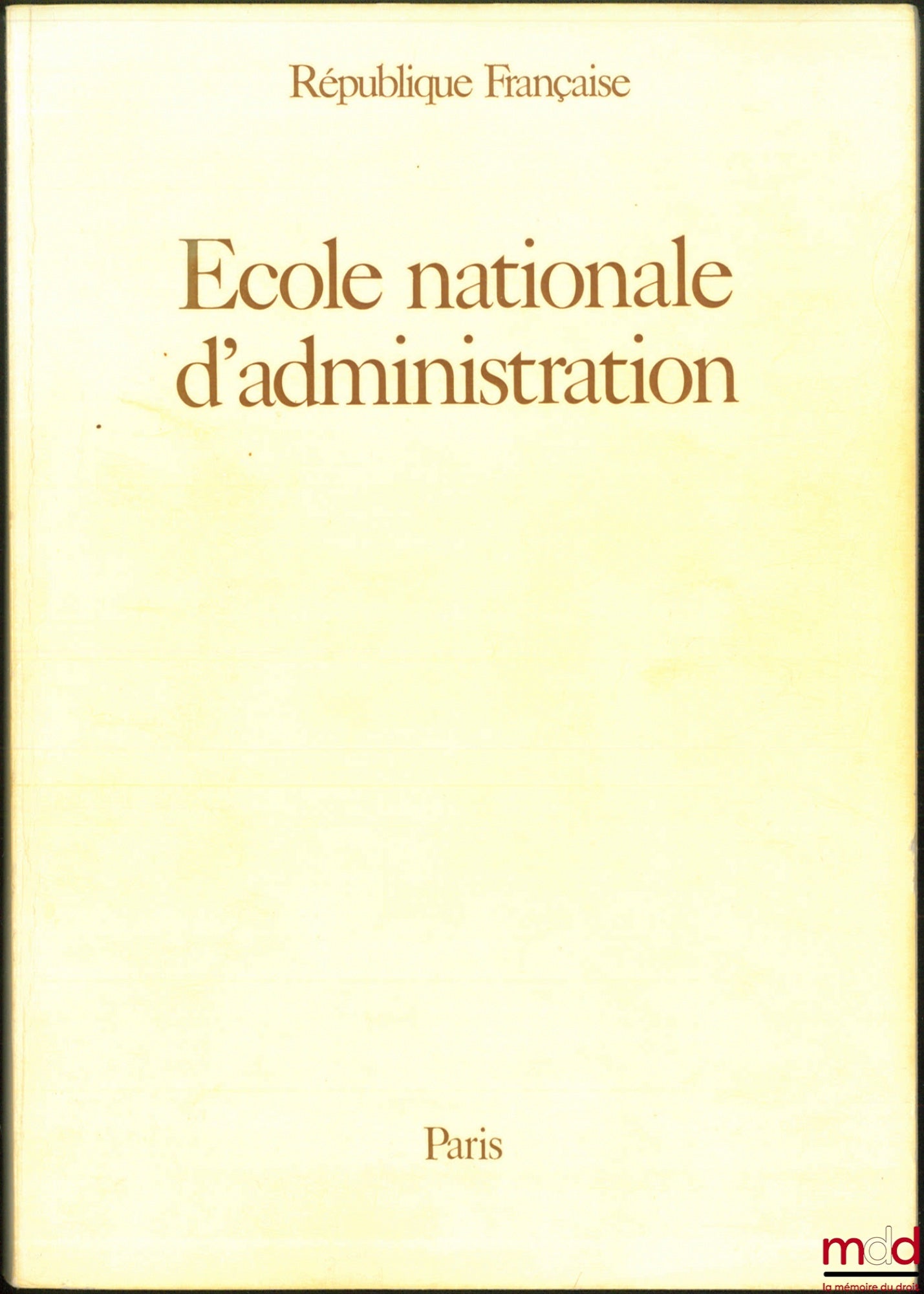 [ENA] – National School of Administration. French Republic. 1975