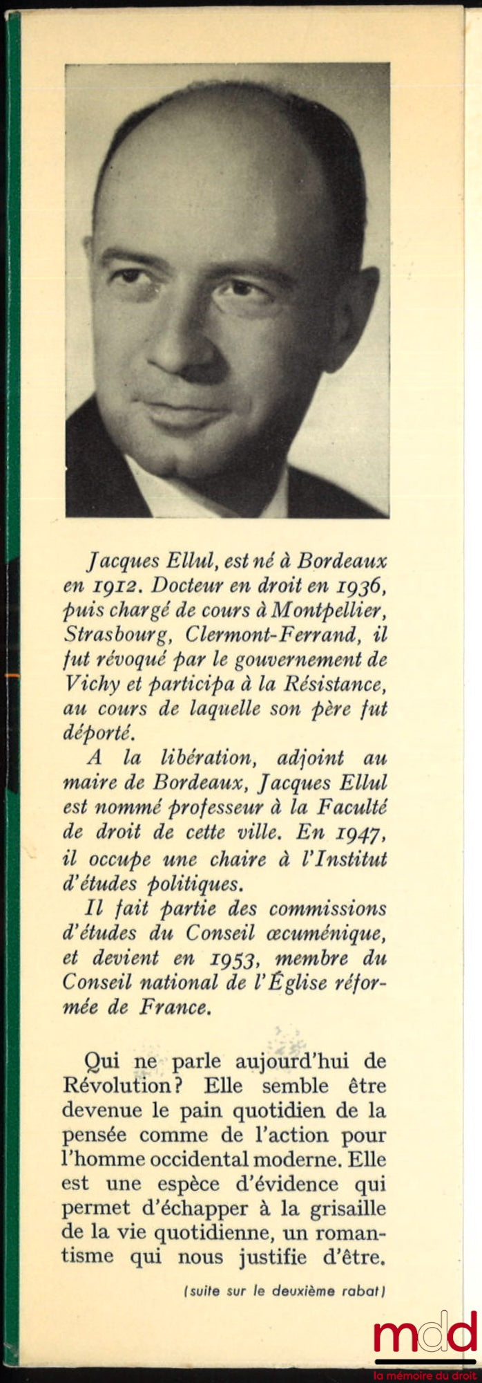 ELLUL (Jacques) – AUTOPSY OF THE REVOLUTION, coll. “Freedom of the Mind”