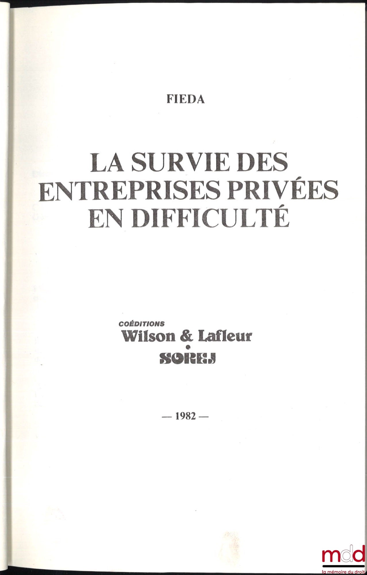[Collective] – THE SURVIVAL OF PRIVATE COMPANIES IN DIFFICULTY,