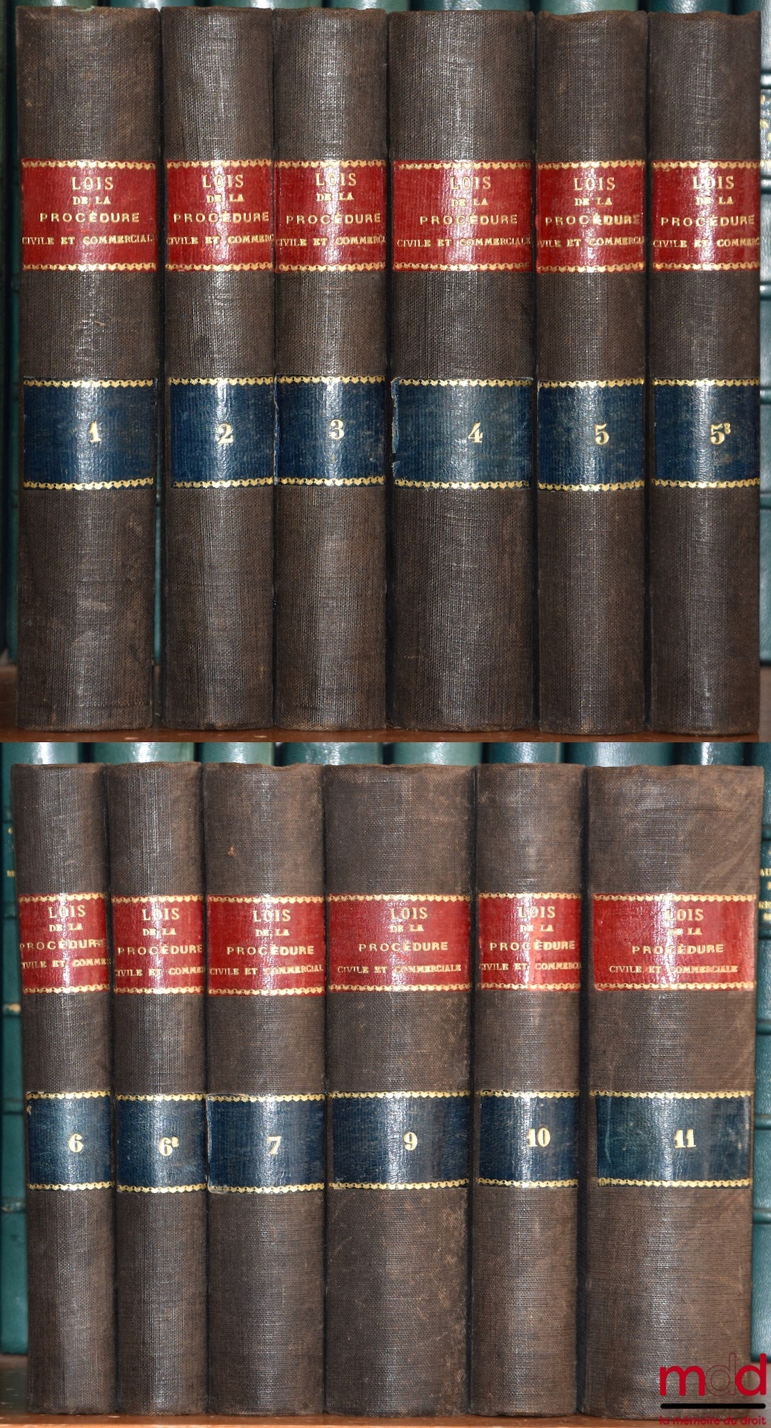 CARRÉ (Guillaume-Louis-Julien), CHAUVEAU (Adolphe) – LOIS DE LA PROCÉDURE CIVILE ET COMMERCIALE, 5ème éd. augmentée d’un supplément alphabétique et analytique. Contenant, avec le résumé succinct de ce traité, le tableau complet de la jurisprudence et de l