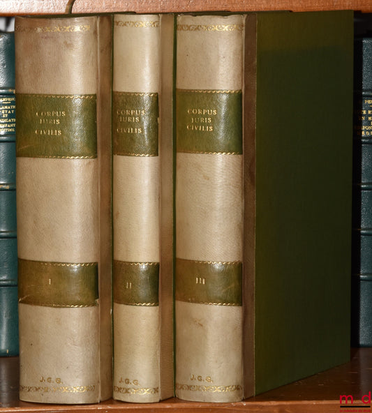 KRUEGER (Paul), MOMMSEN (Theodor), SCHOELL (Rudolfus) and KROLL (Guilelmus) – CORPUS JURIS CIVILIS: - Volumen Primum: INSTITUTIONES recognovit Paulus Krueger, DIGESTA recognovit Theodorus Mommsen, retractavit Paulus Krueger, Editio sexta decima lvcis ope