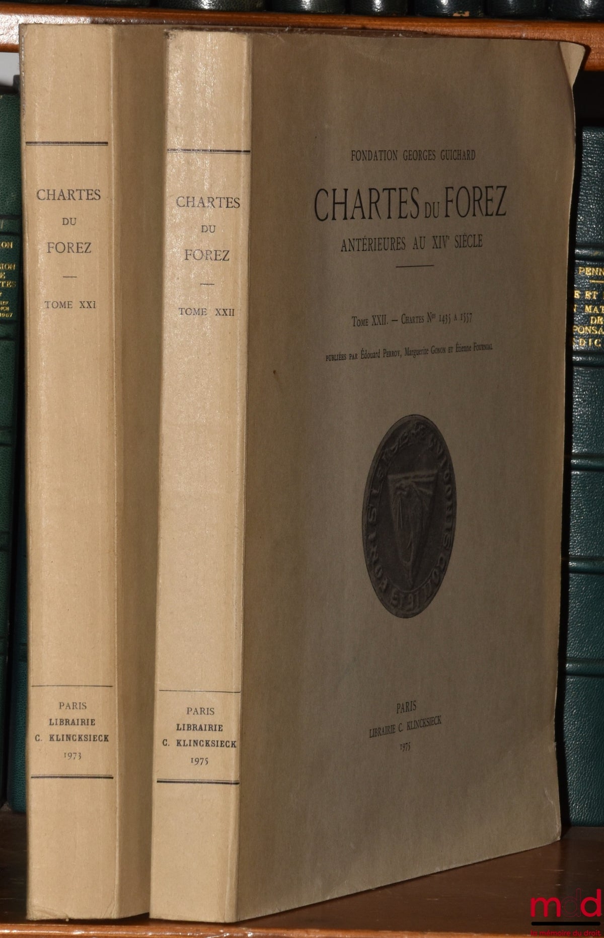 [Forez], GONON (Marguerite), PERROY (Édouard), FOURNIAL (Étienne) – Charters of Forez prior to the 14th century, vol. XXI: Charters no. 1285 to 1434, vol. XXII: Charters no. 1435 to 1557