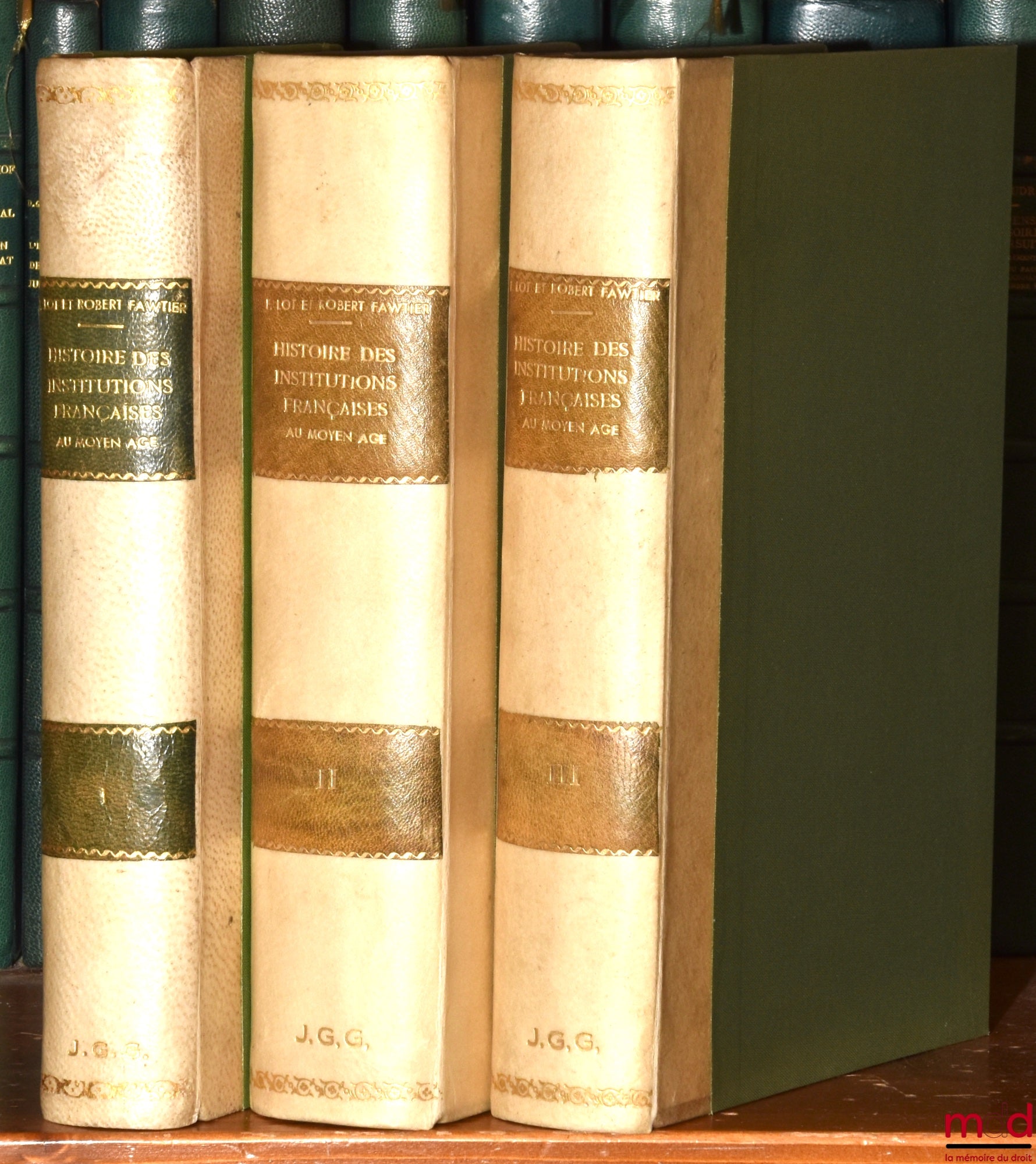 LOT (Ferdinand) and FAWTIER (Robert) – HISTORY OF FRENCH INSTITUTIONS IN THE MIDDLE AGES: vol. I (Collective): Seigniorial Institutions; vol. II (LOT Ferdinand and FAWTIER Robert): Royal Institutions; vol. III (LEMARIGNIER Jean-François, GAUDEMET Jean, MO
