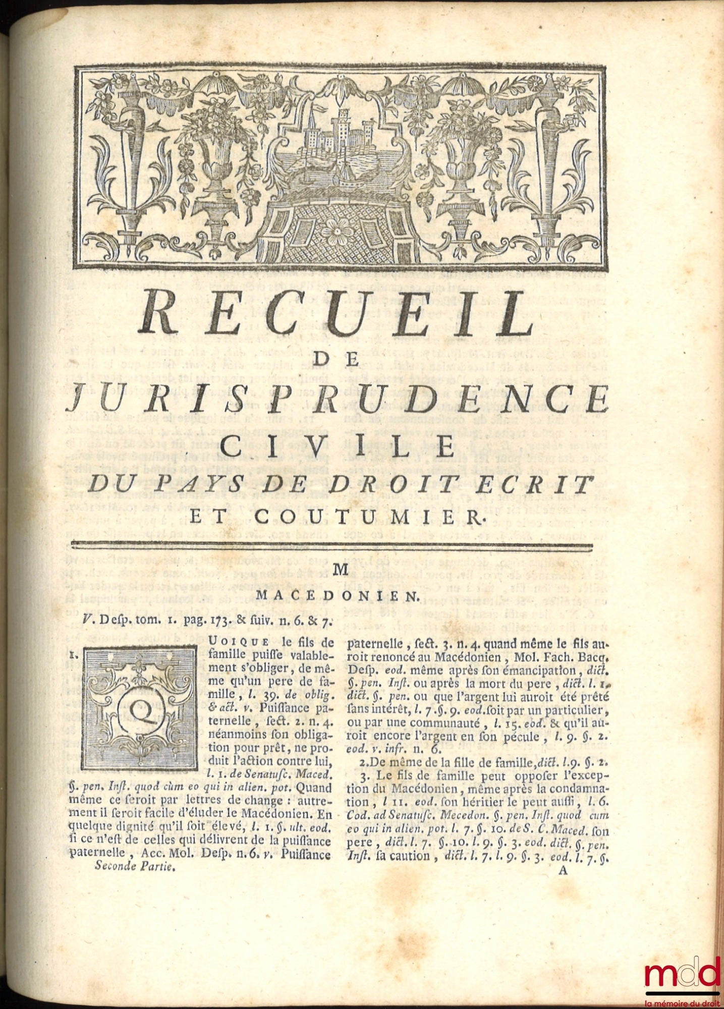 ROUSSEAUD DE LA COMBE (Guy du) – RECUEIL DE JURISPRUDENCE CIVILE, DU PAÏS DE DROIT ÉCRIT ET COUTUMIER, PAR ORDRE ALPHABÉTIQUE, 4e éd., considérablement augmentée.