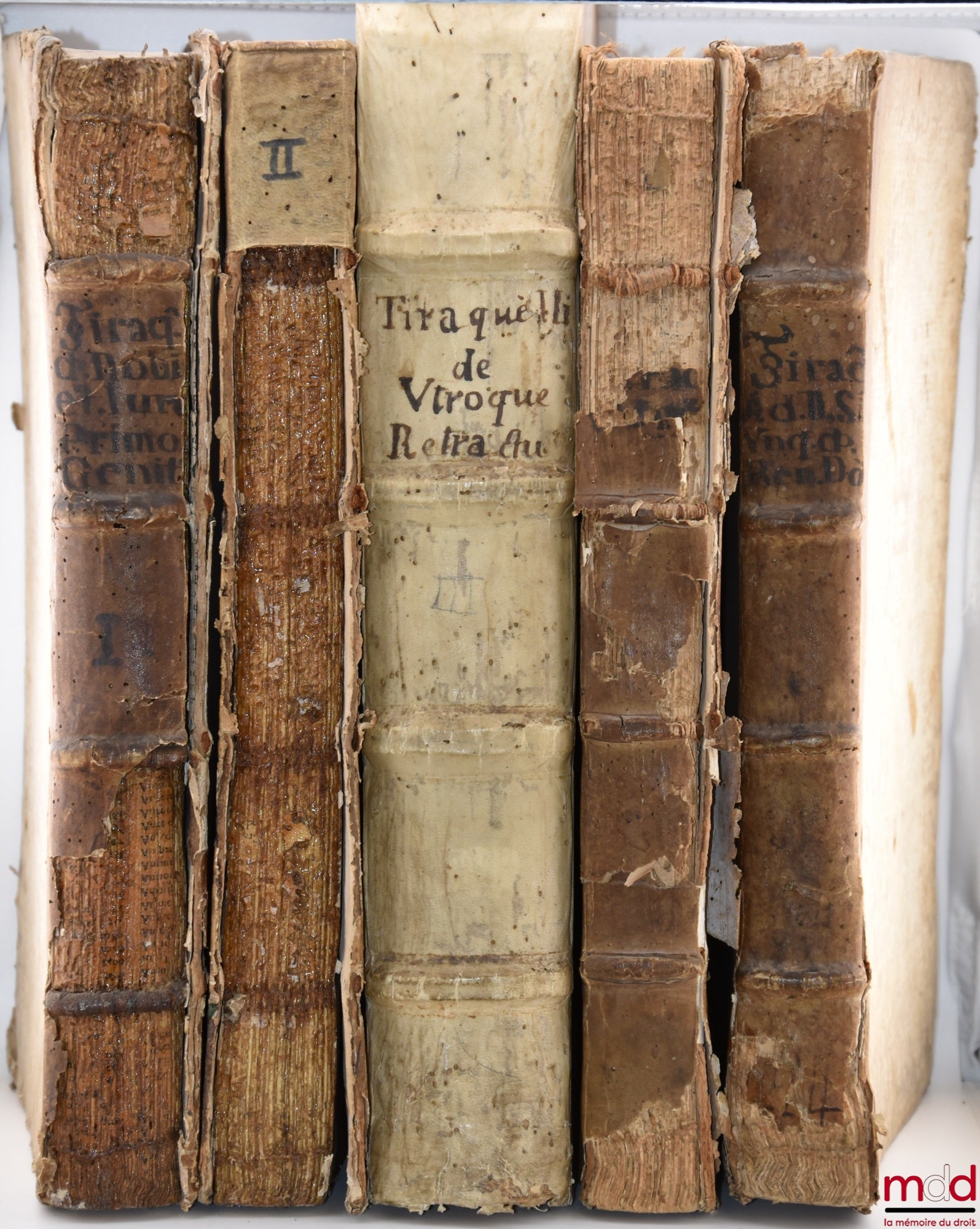 TIRAQUELLI (Andreæ) [TIRAQUEAU (André)] – REGII IN CURIA PARISIENSI SENATORIS. t. I: DIGNISSIMI, OPERA OMNIA, Quæ hactenus extant, Septem Tomis distincta: quorum hic Primus continet libros, DE NOBILITATE, ET IURE PRIMIGENIORUM, IAM DENVO RECUSA, ET A PL