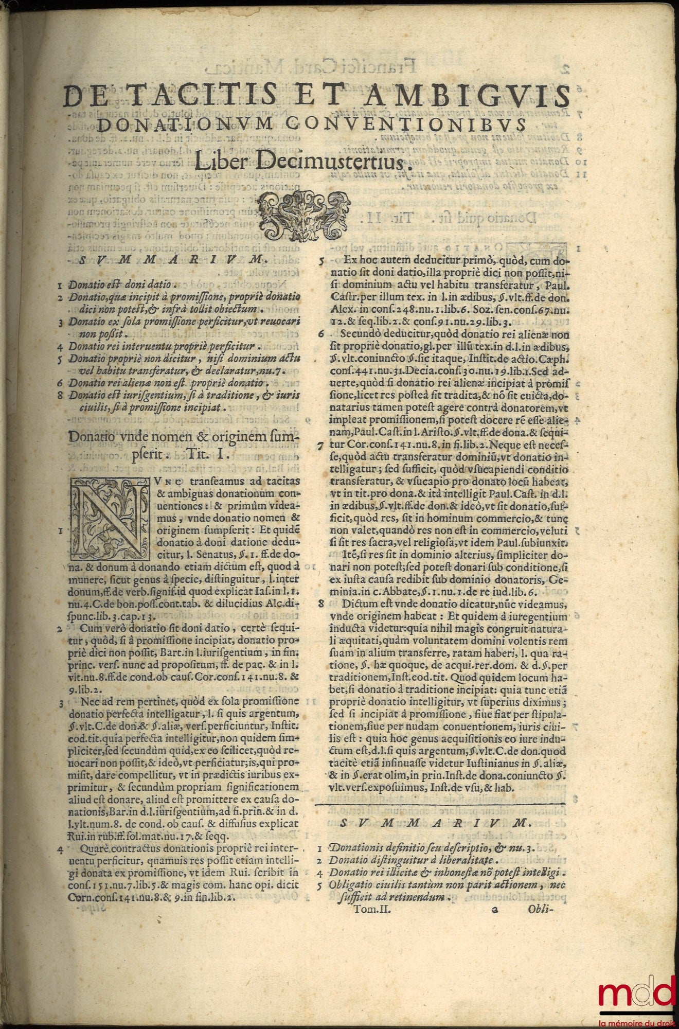 MANTICA (Francisco) [MANTICA (Francesco)] – VATICANAE LUCUBRATIONES DE TACITIS ET AMBIGUIS CONVENTIONIBUS, In libros viginti septem dispertitæ. Auctore FRANCISCO TT. S. MARIAE DE POPULO S.R.E. PRESB. CARD. MANTICA, Tomus Primus [&] Secundus, CUM PRIVILEGI