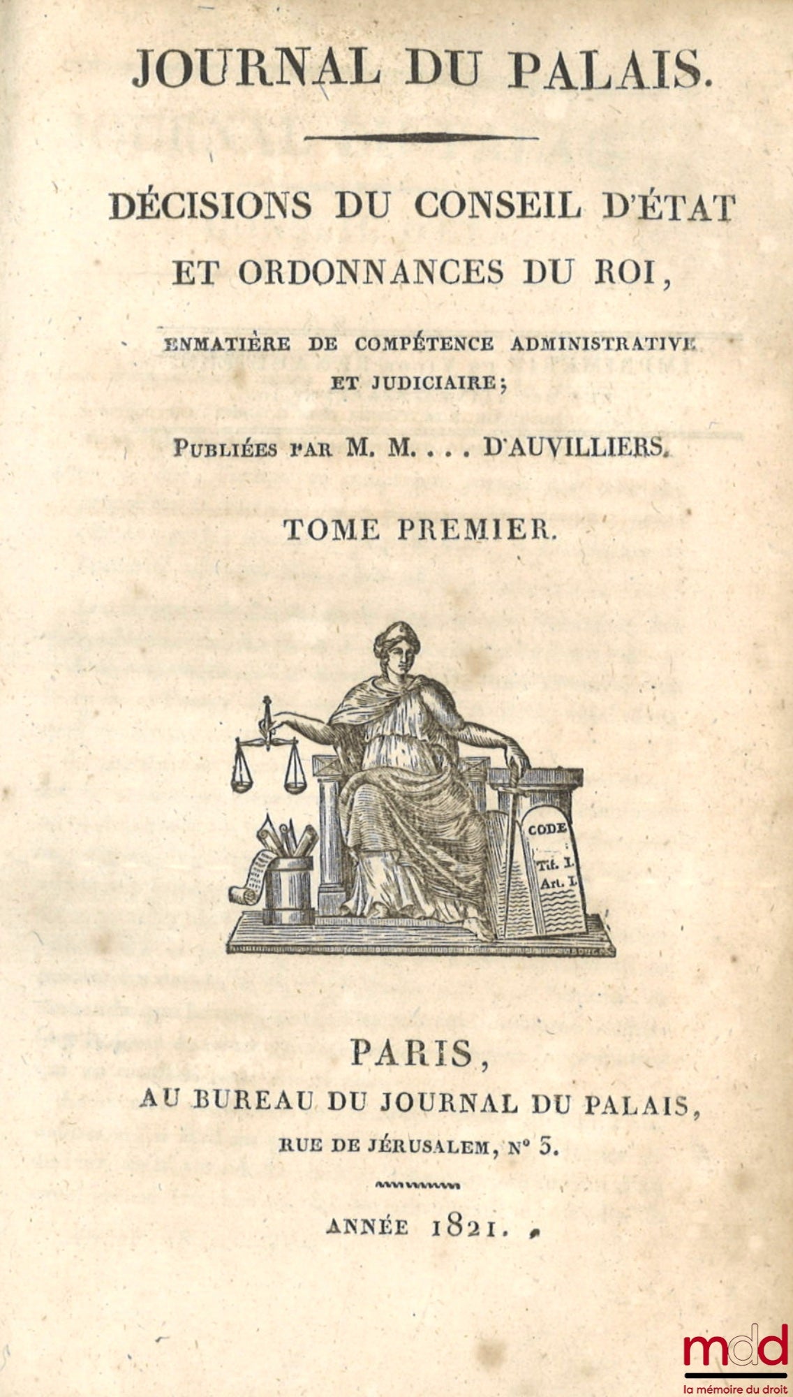 TOULLIER (Charles-Bonaventure-Marie) – LE DROIT CIVIL FRANÇAIS SUIVANT L’ORDRE DU CODE, Ouvrage dans lequel on a taché de réunir la théorie à la pratique, 5e éd., [mq. le t. V, VI et VII] ; TABLE GÉNÉRALE ALPHABÉTIQUE ET ANALYTIQUE conçue et rédigée sous
